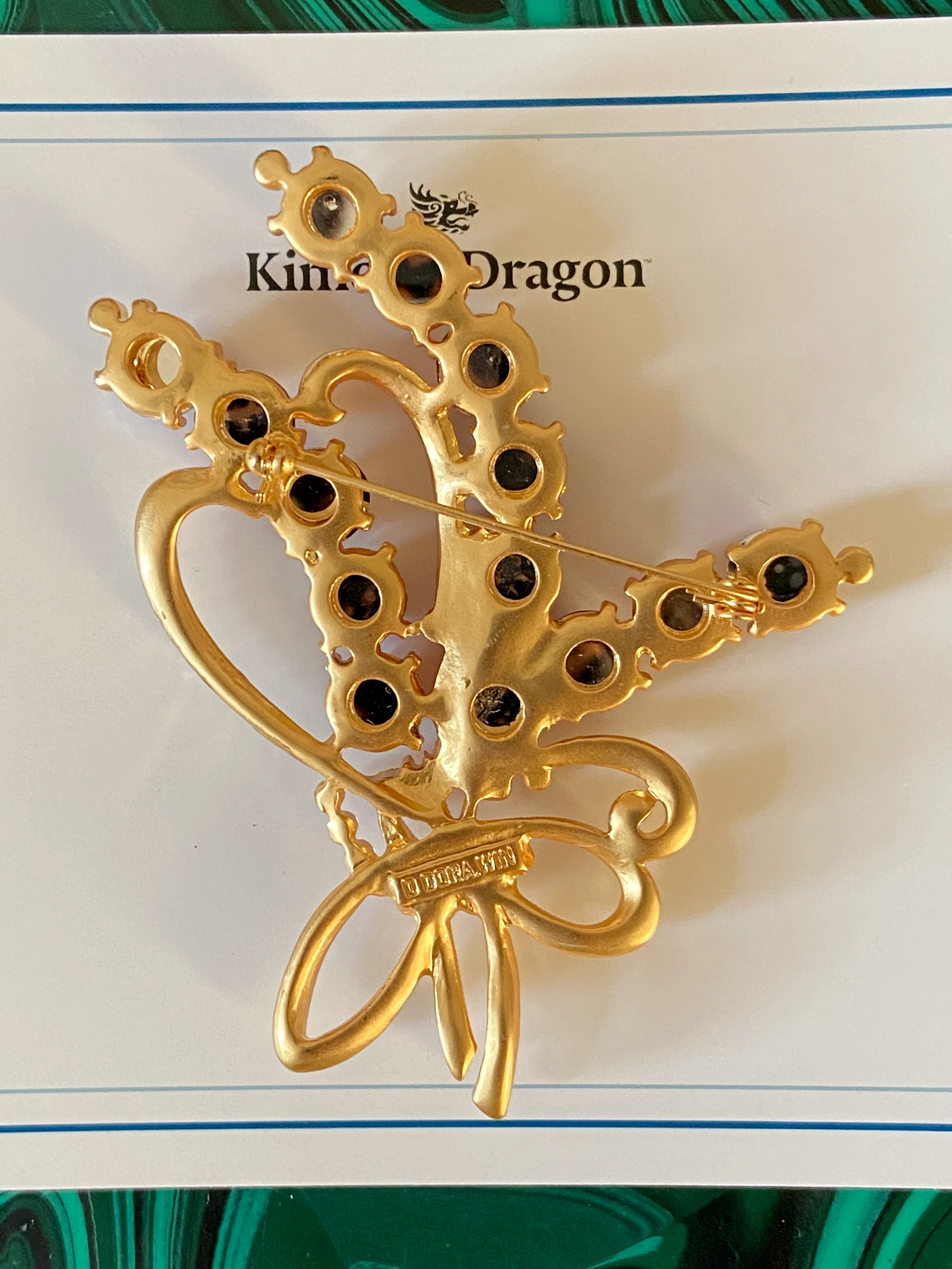 90s French Red Berry Holiday Brooch - Image 4