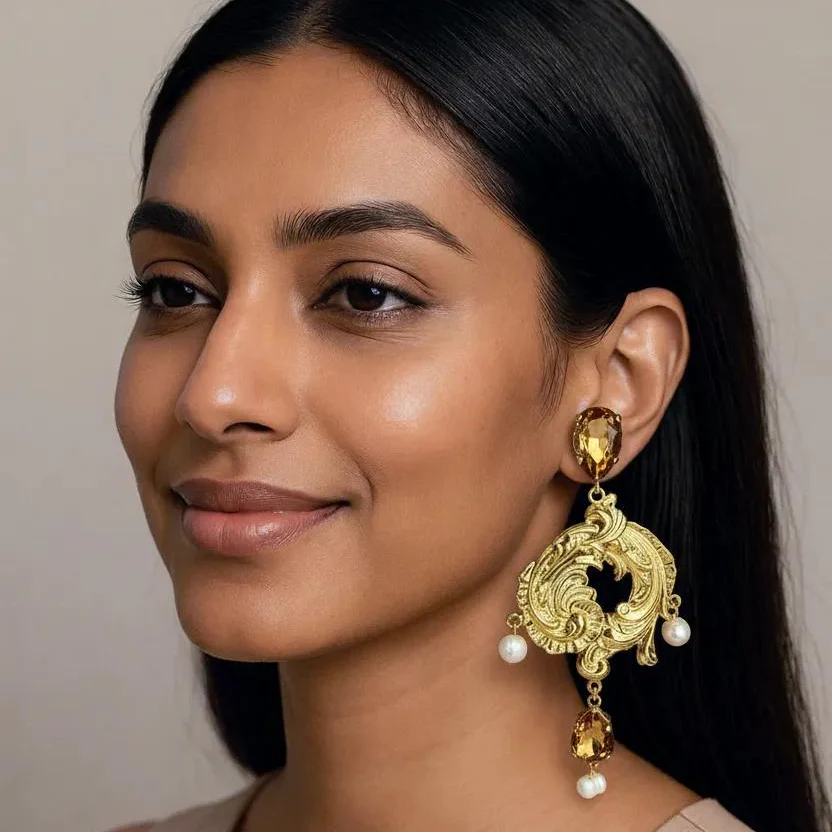 Baroque Statement Earrings - Image 2