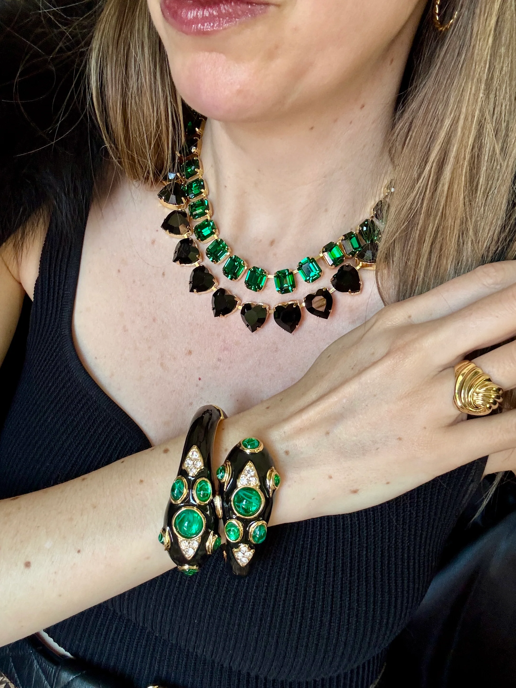Black Double Headed Snake Bracelet - Image 3