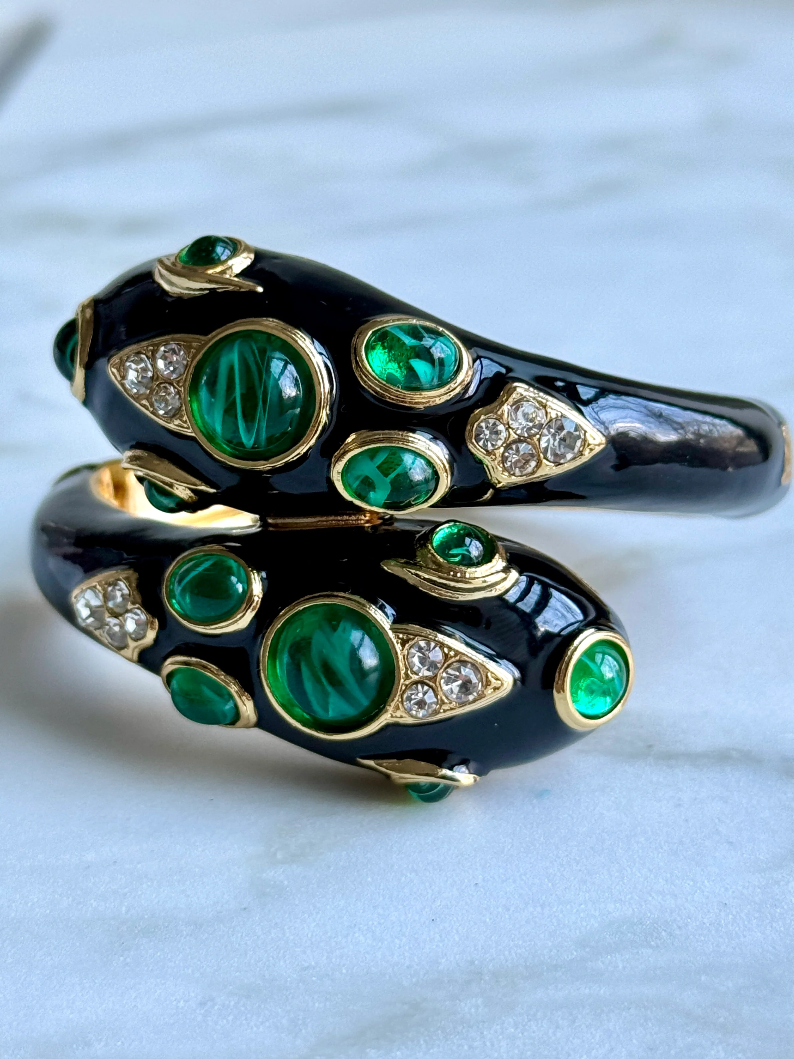 Black Double Headed Snake Bracelet - Image 4