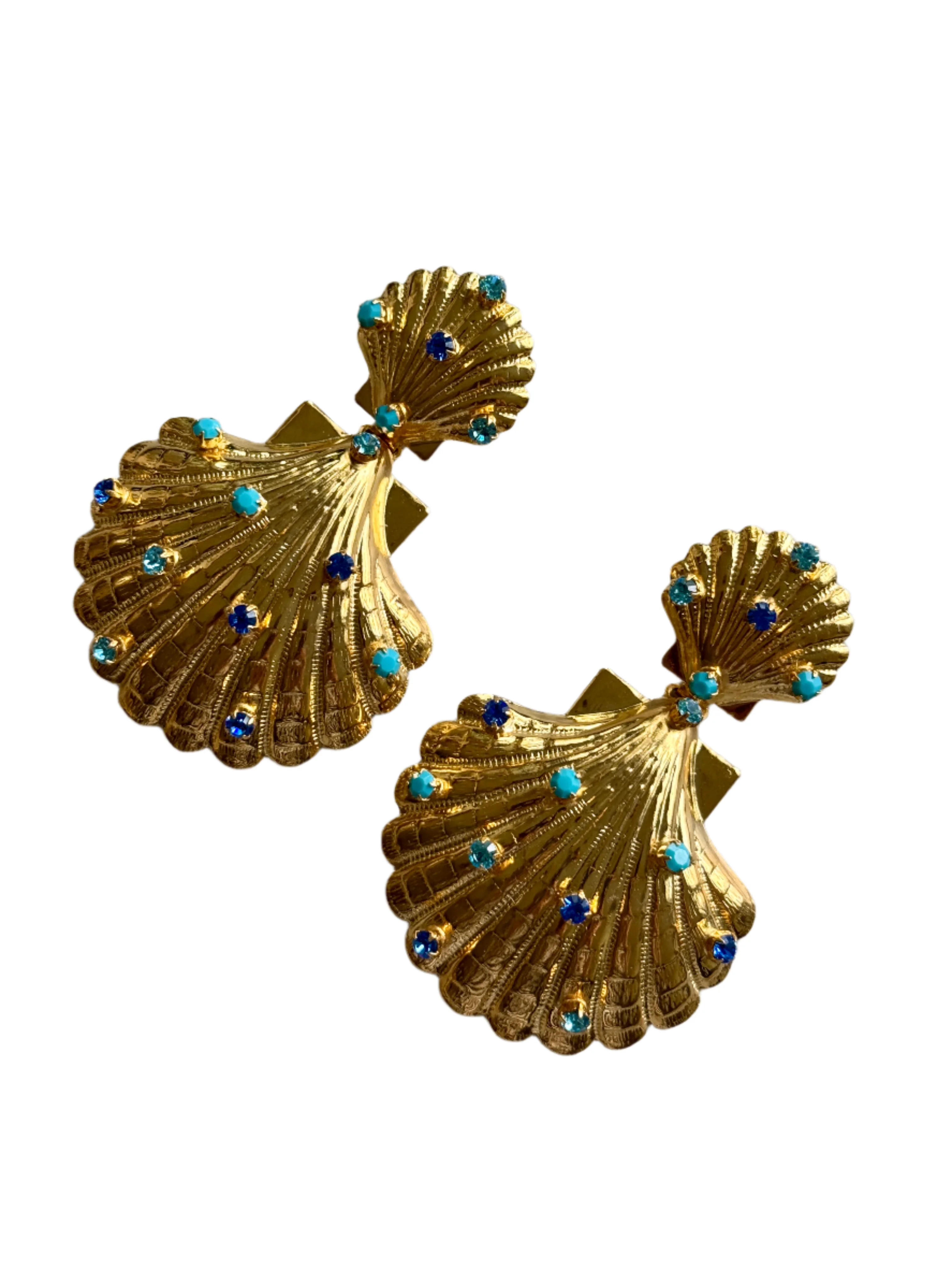 Gigi Blue Shell Earrings - Image 4