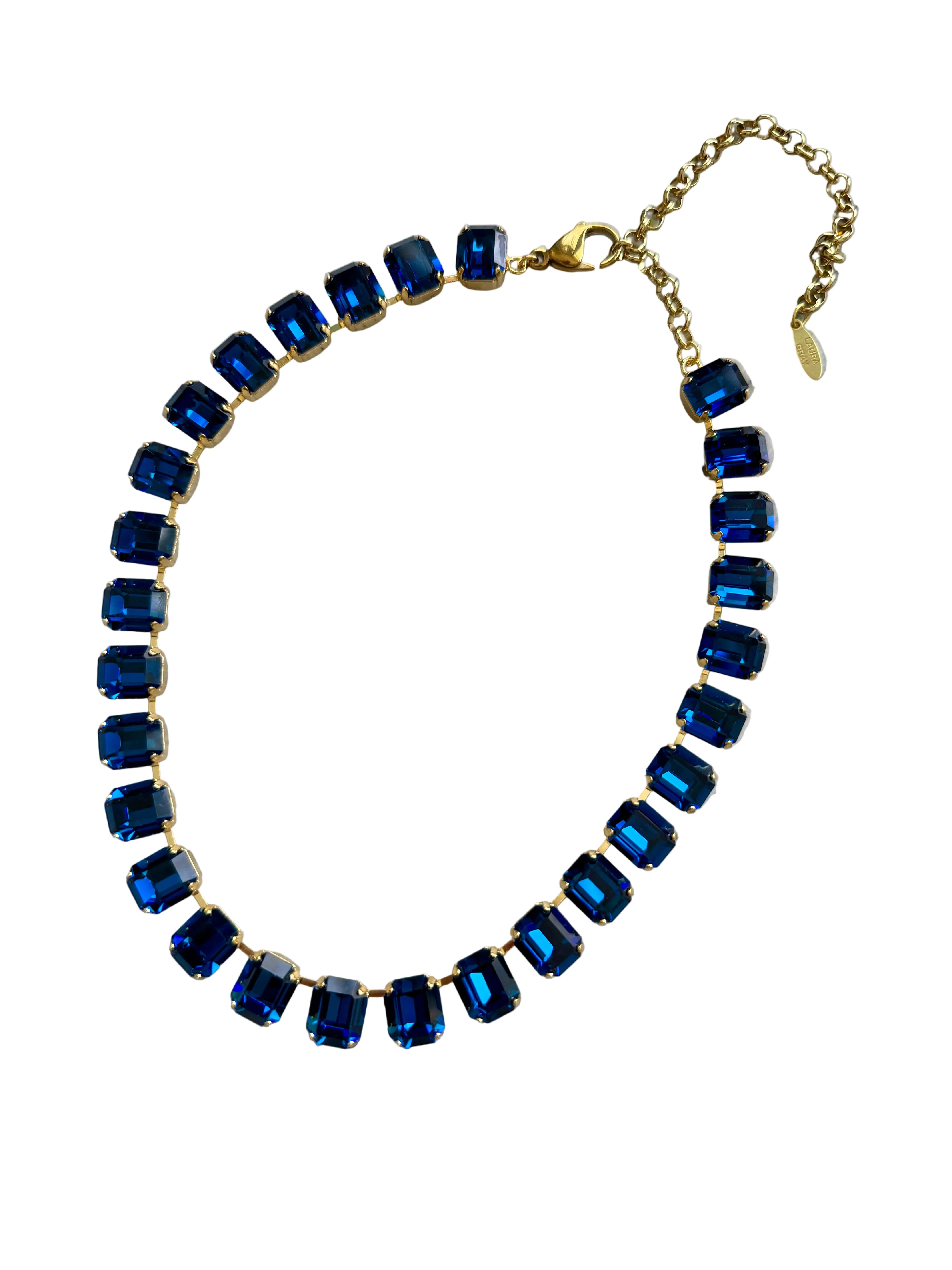 Cara Montana Blue Crystal Emerald Cut Neklace - Image 4