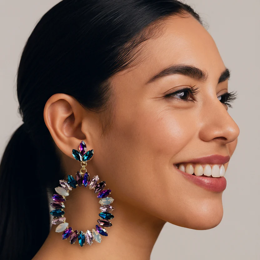 Celeste Crystal Hoop Earring - Image 2