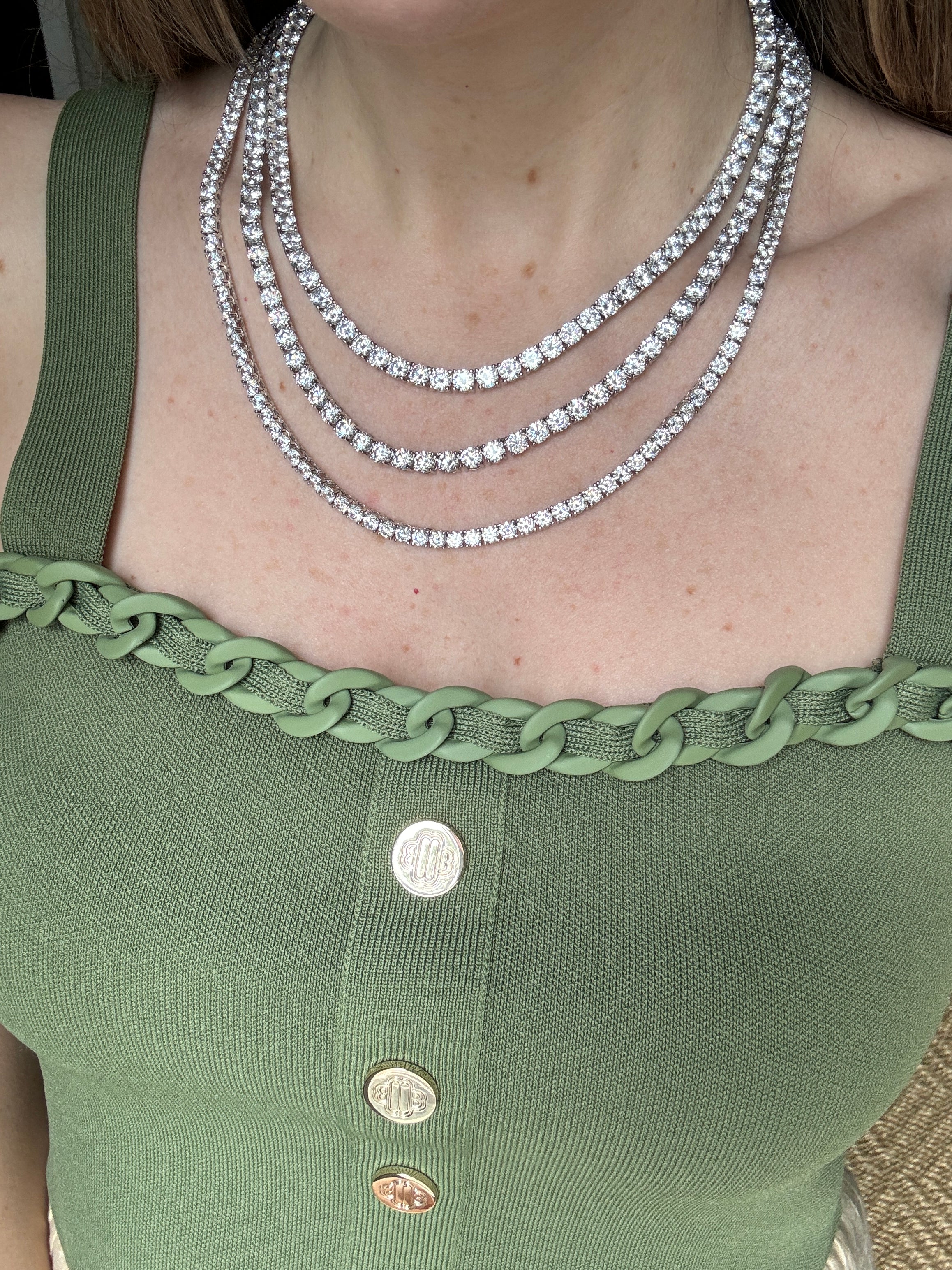 Classic Sterling Silver CZ Tennis Necklaces 16 18 20 inch - Image 3