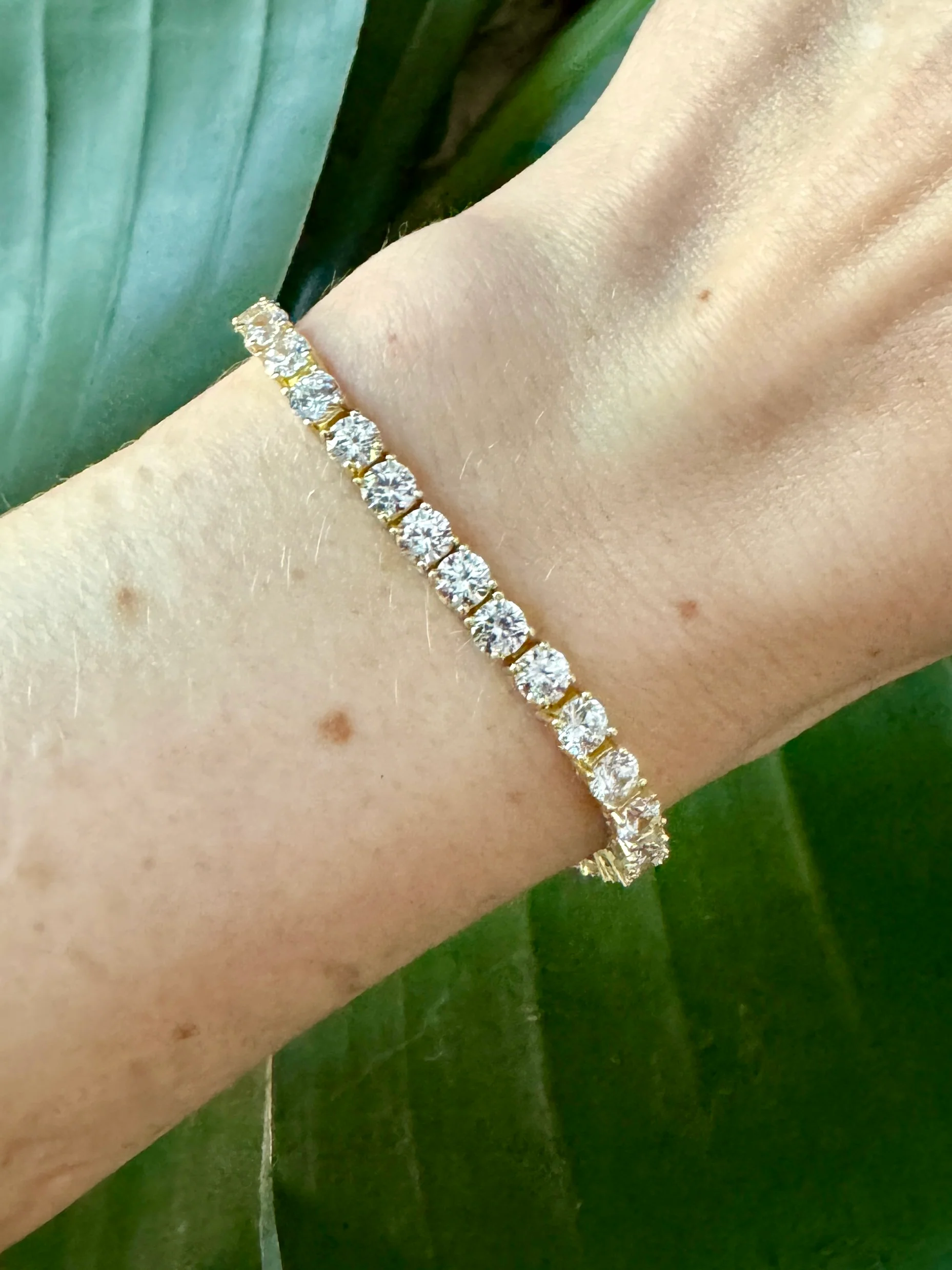 Classic Tennis Bracelet in Gold Plate or Sterling 6 inches - Image 3