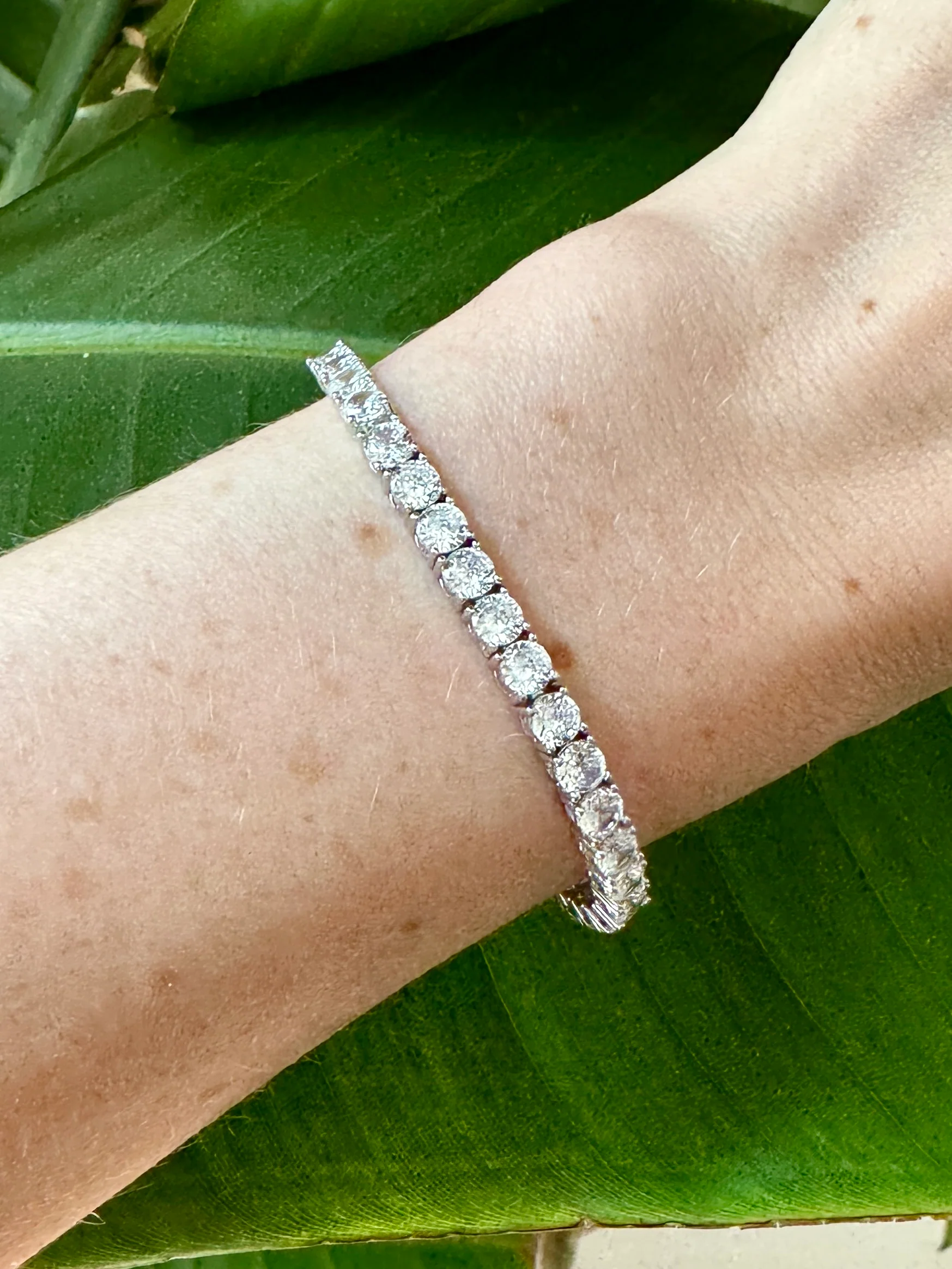 Classic Tennis Bracelet in Gold Plate or Sterling 6 inches - Image 4