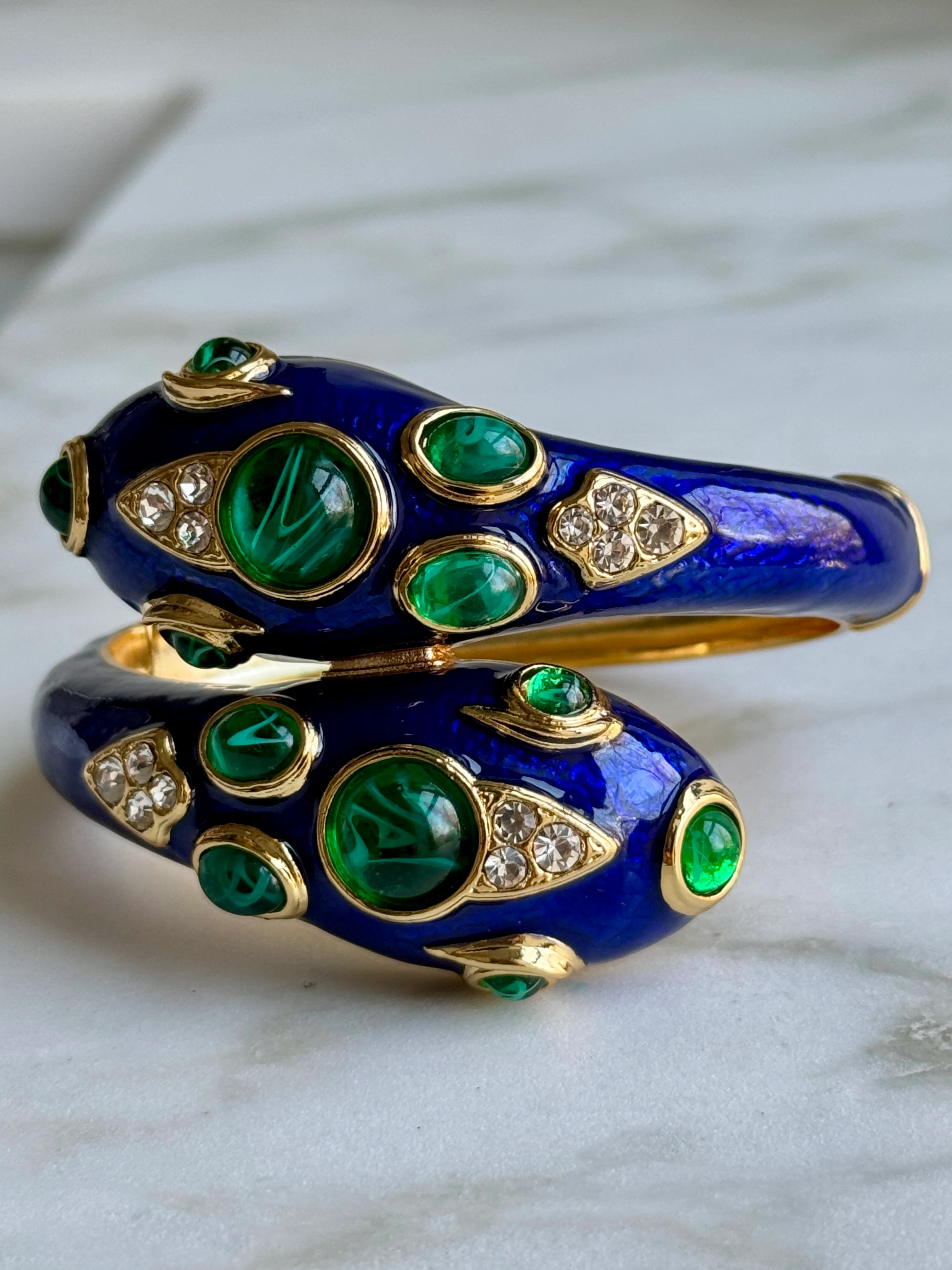 Cobalt Blue Double Headed Snake Bracelet - Image 3