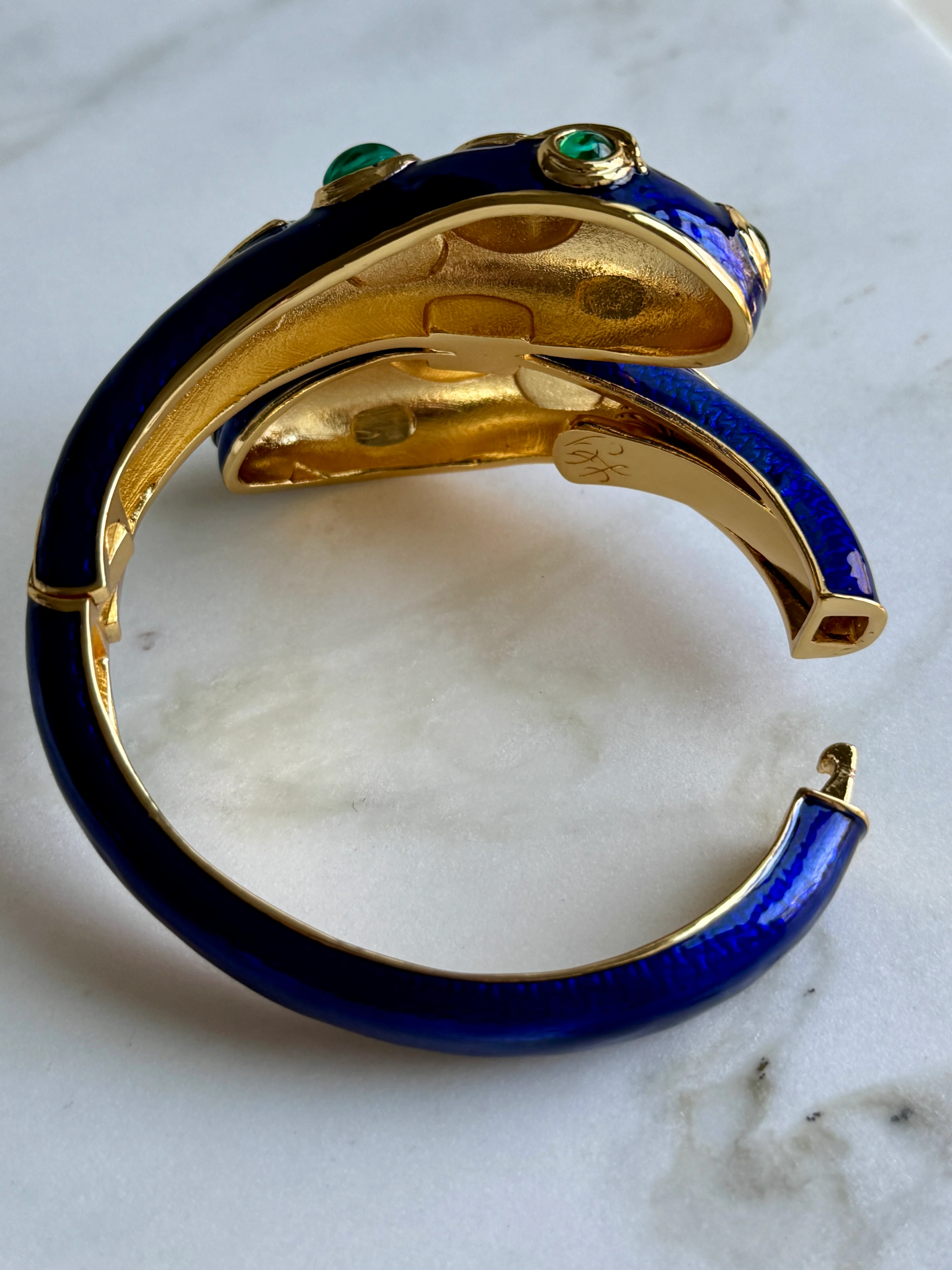Cobalt Blue Double Headed Snake Bracelet - Image 5