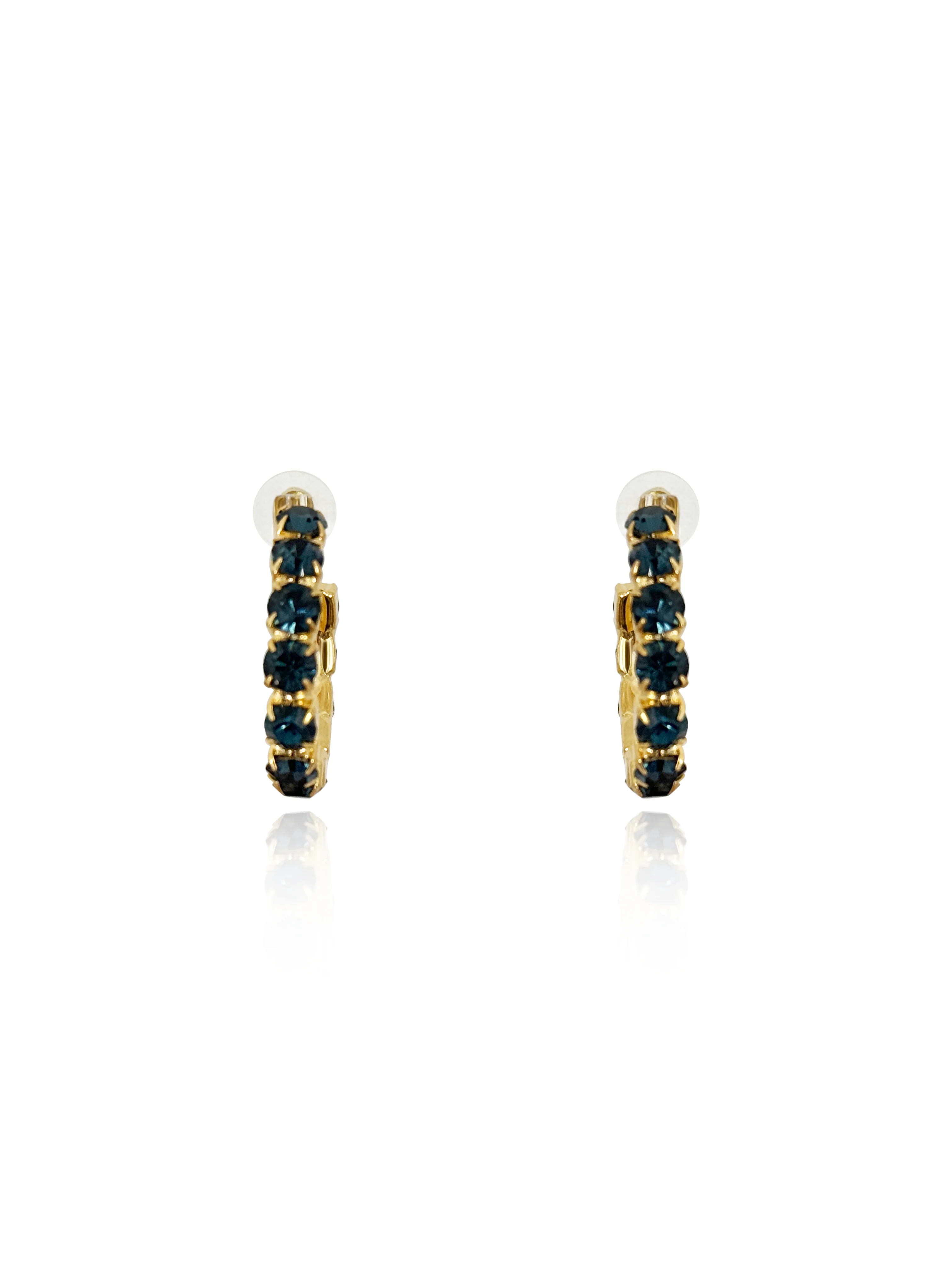 Daphne Dark Blue Crystal Hoops - Image 3