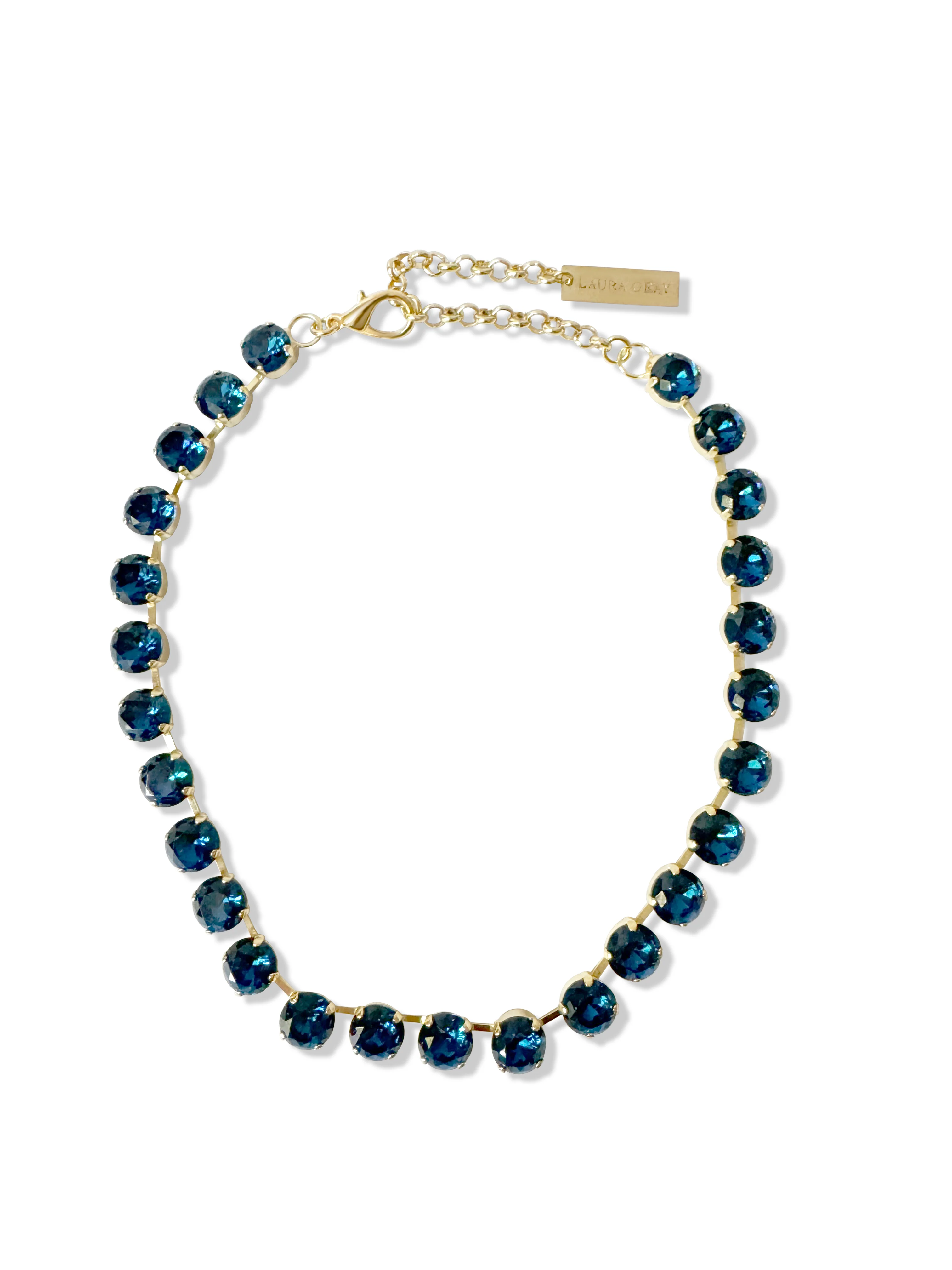 Daphne Dark Blue Crystal Riviera Necklace - Image 4
