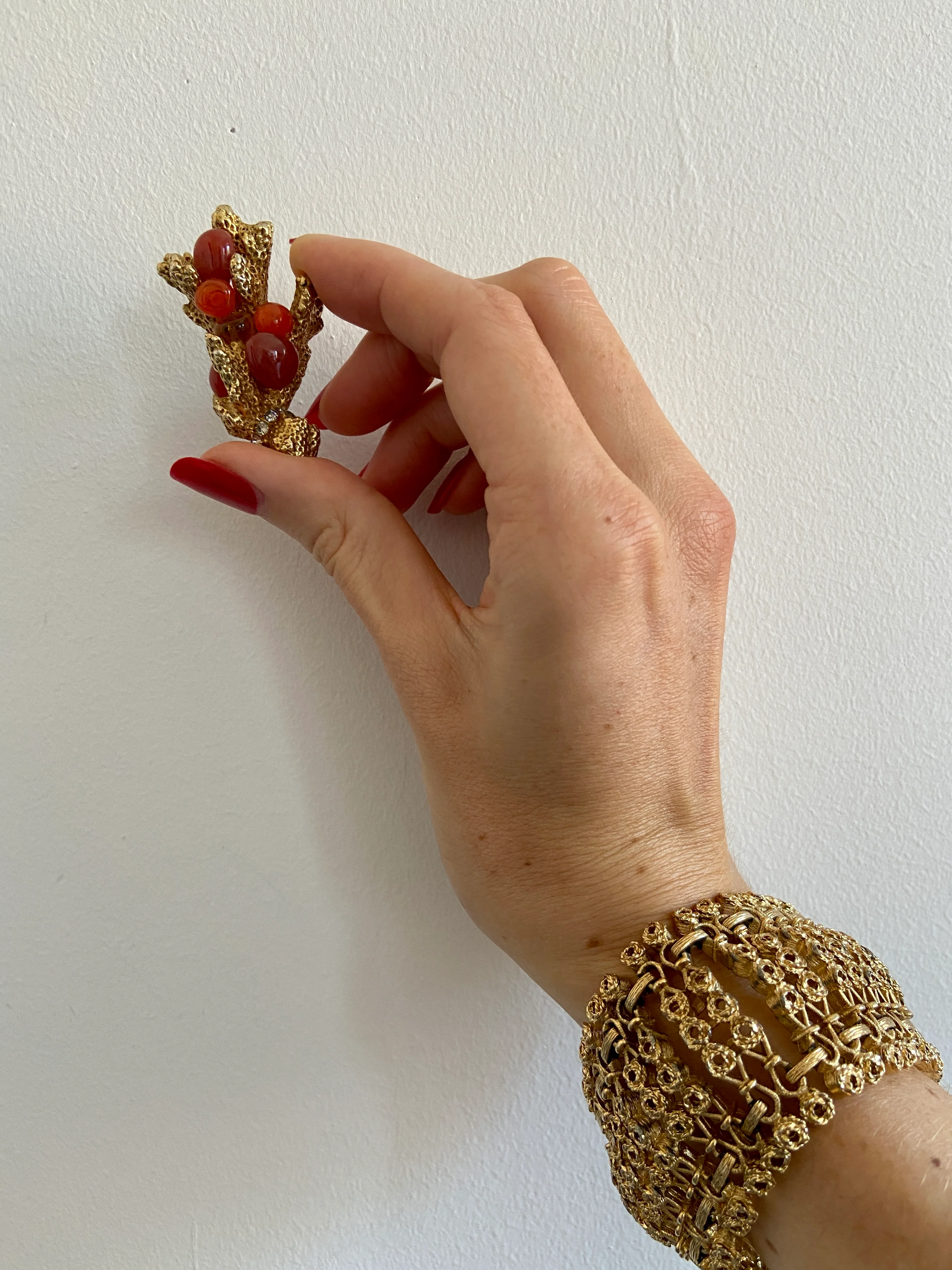 Designer Castlecliff Coral Branch Brooch - Image 3