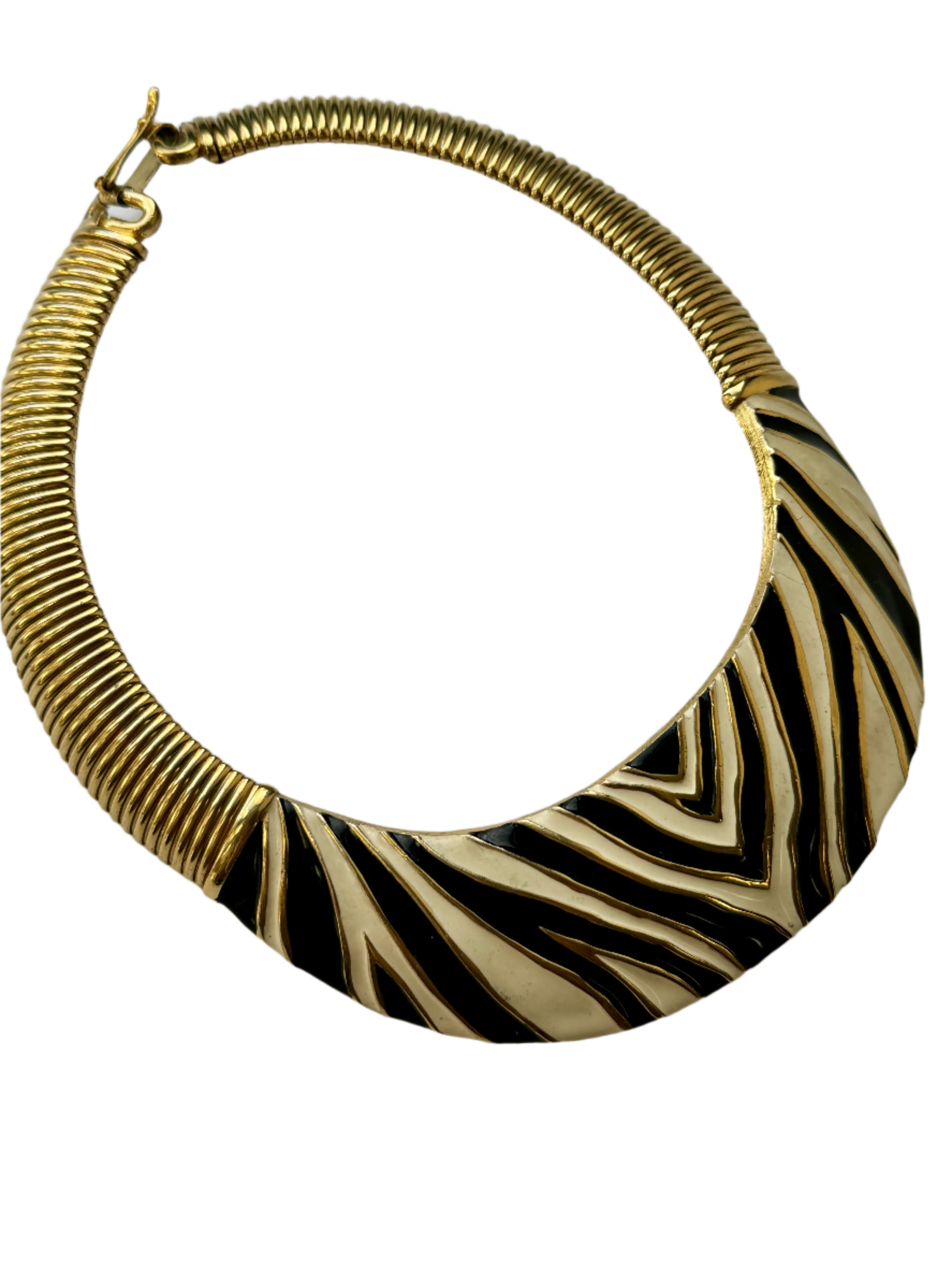 Designer Givenchy Zebra Enamel Collar Necklace - Image 2