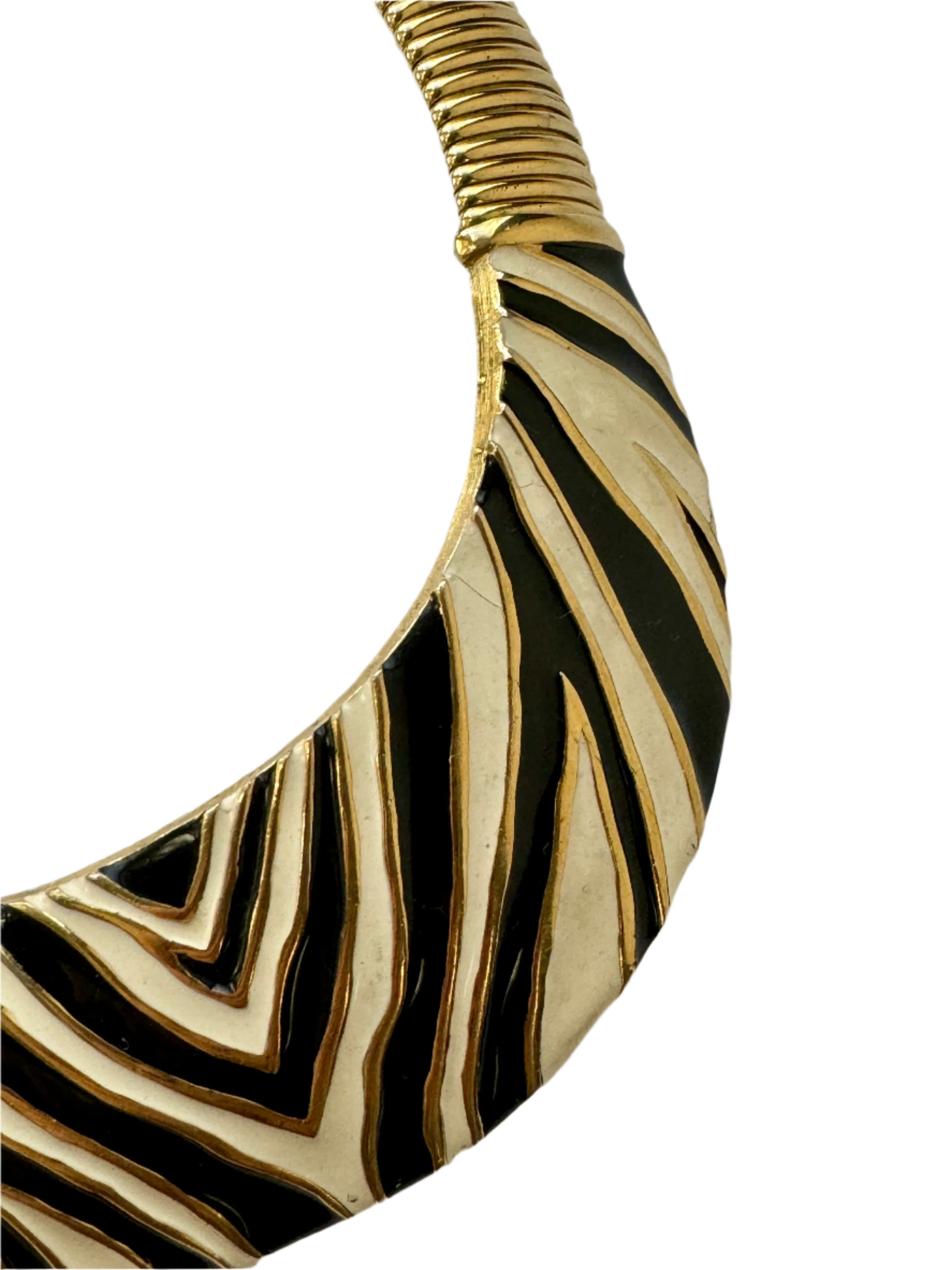 Designer Givenchy Zebra Enamel Collar Necklace - Image 3