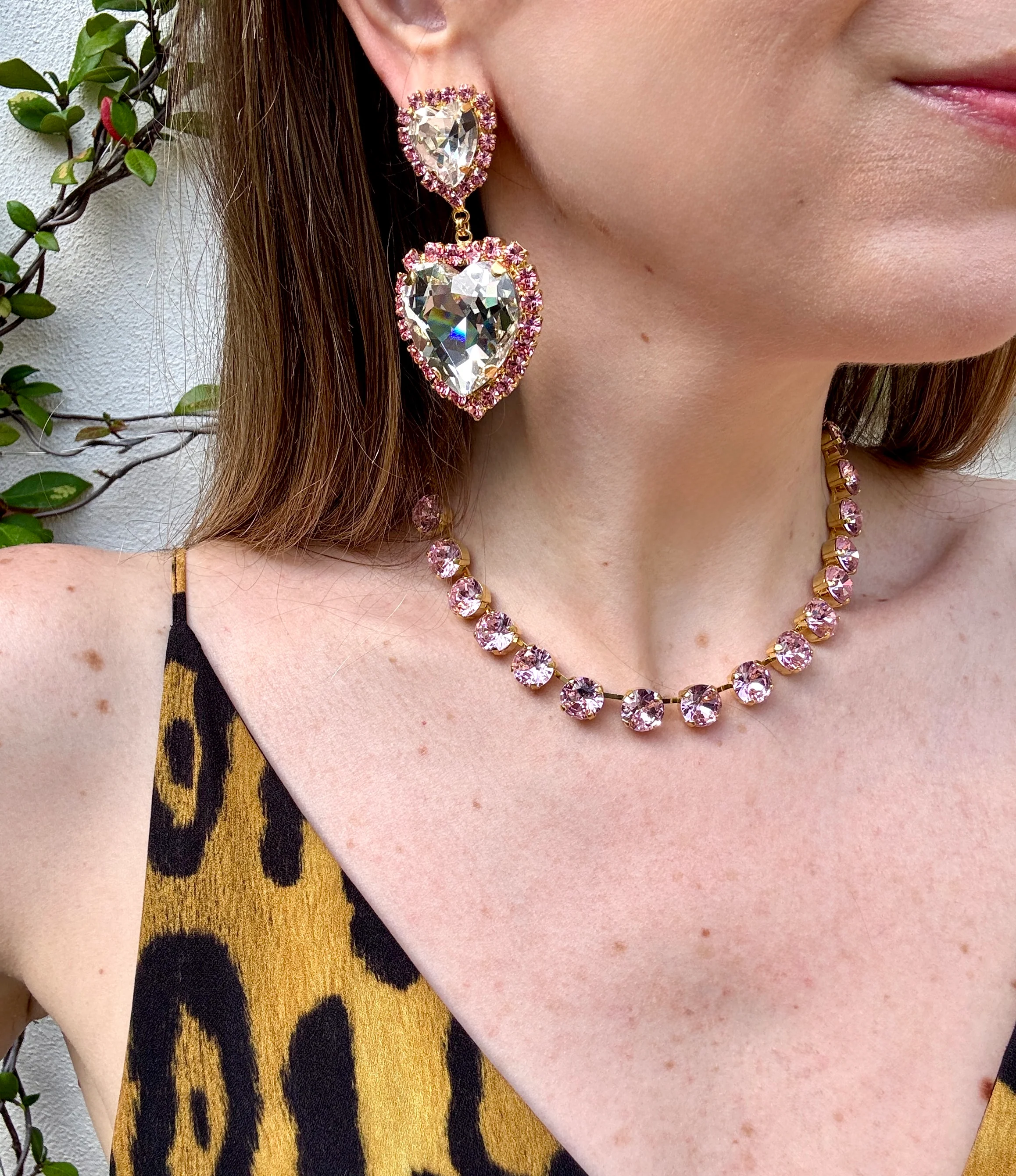 Isabella Pink Heart Earrings - Image 3
