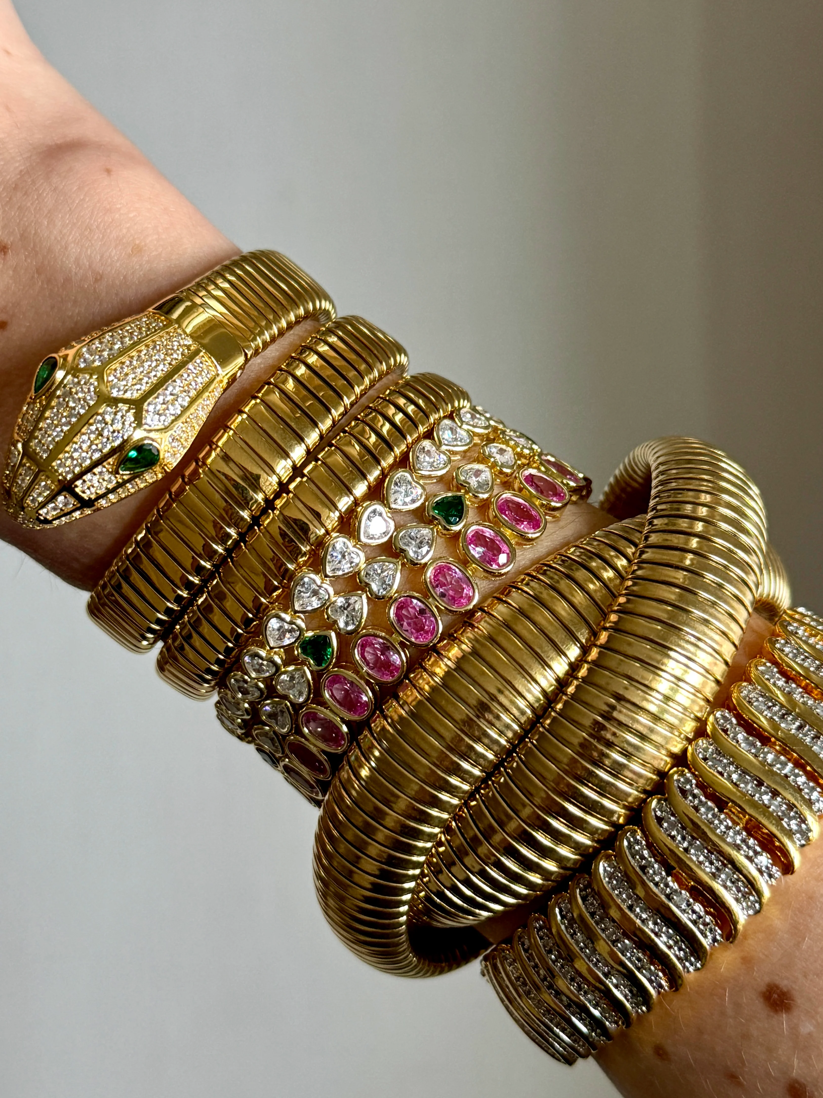Double Twist Gold Omega Bracelet - Image 3