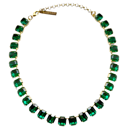 Cara Green Crystal Emerald Cut Necklace - Image 5