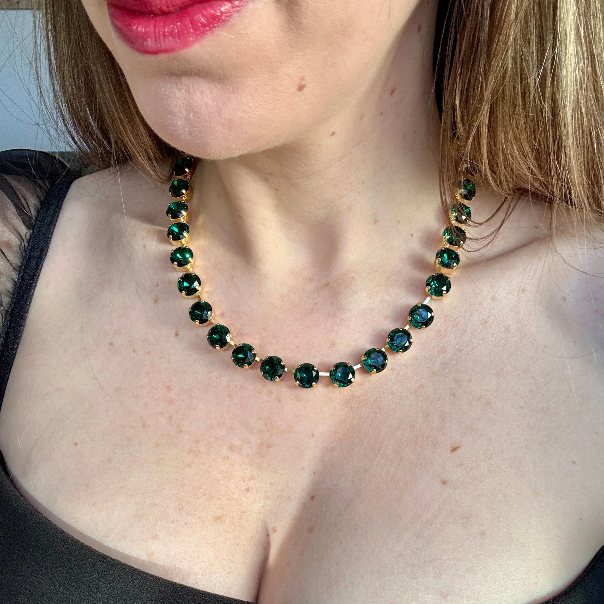 Daphne Emerald Green Crystal Riviera Necklace - Image 3