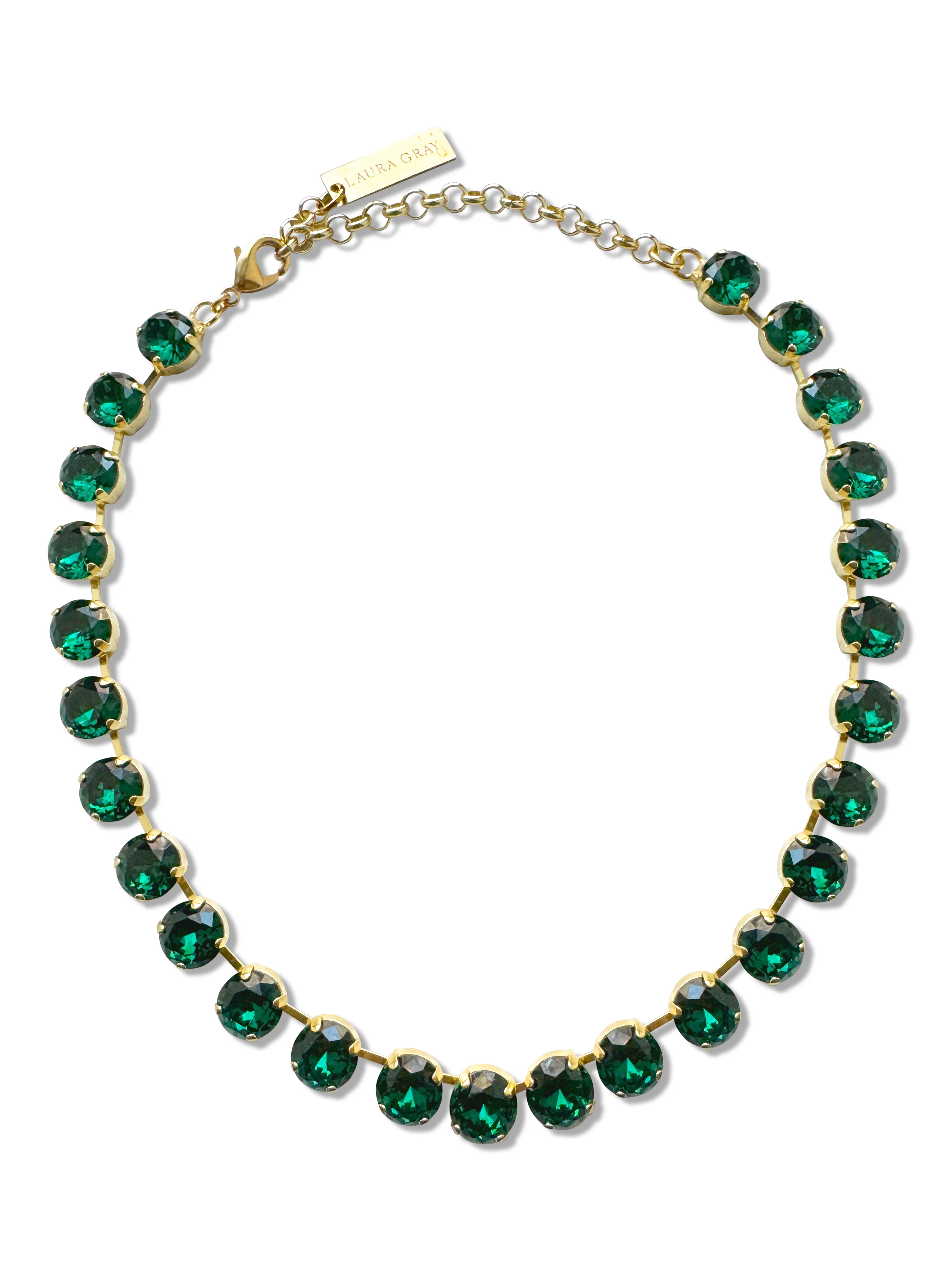 Daphne Emerald Green Crystal Riviera Necklace - Image 4