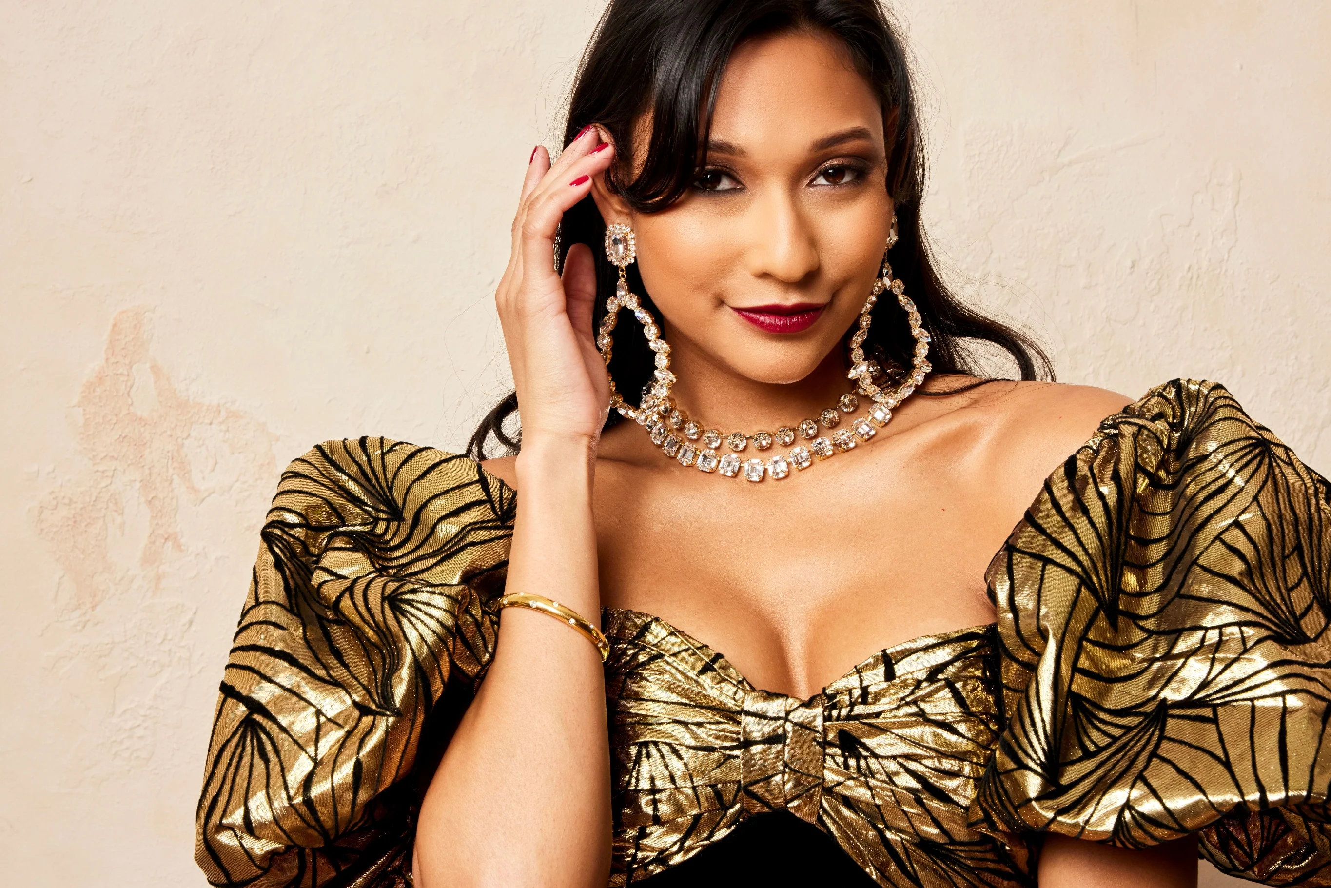 Lizzy Emerald Crystal Chandelier Earrings - Image 4