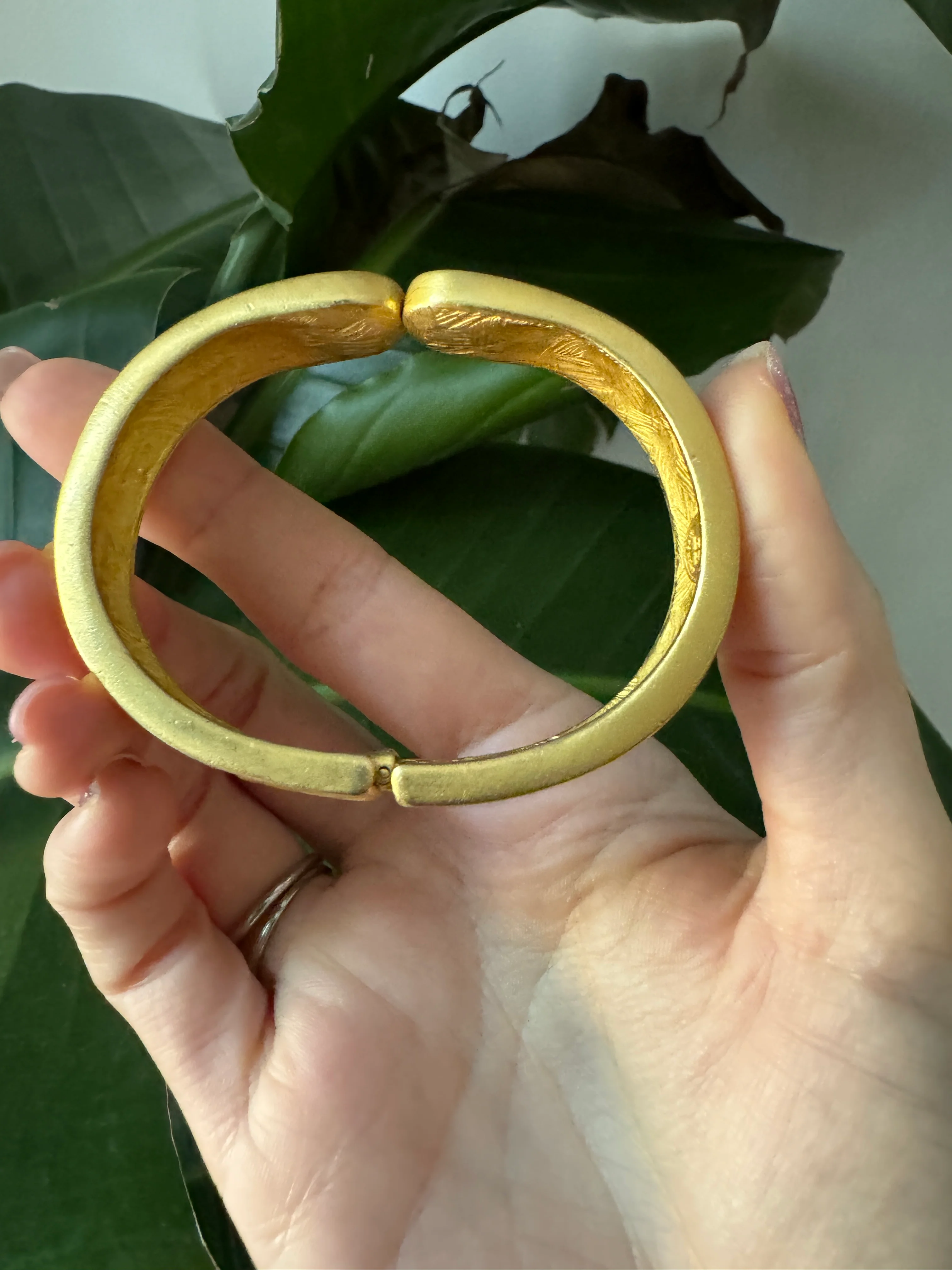 Givenchy Etruscan Brushed Gold Purple Crystal Bracelet - Image 6