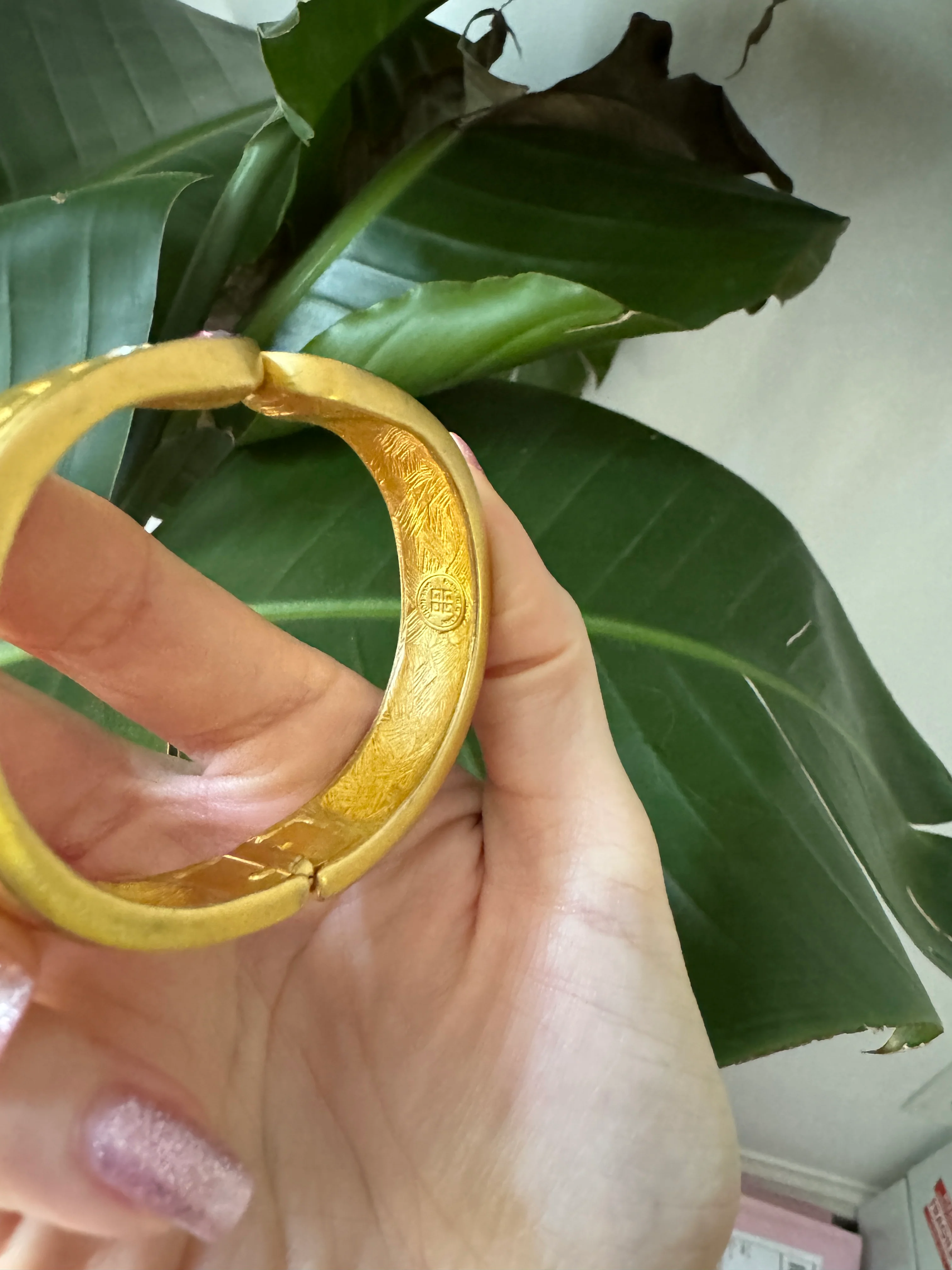 Givenchy Etruscan Brushed Gold Purple Crystal Bracelet - Image 7