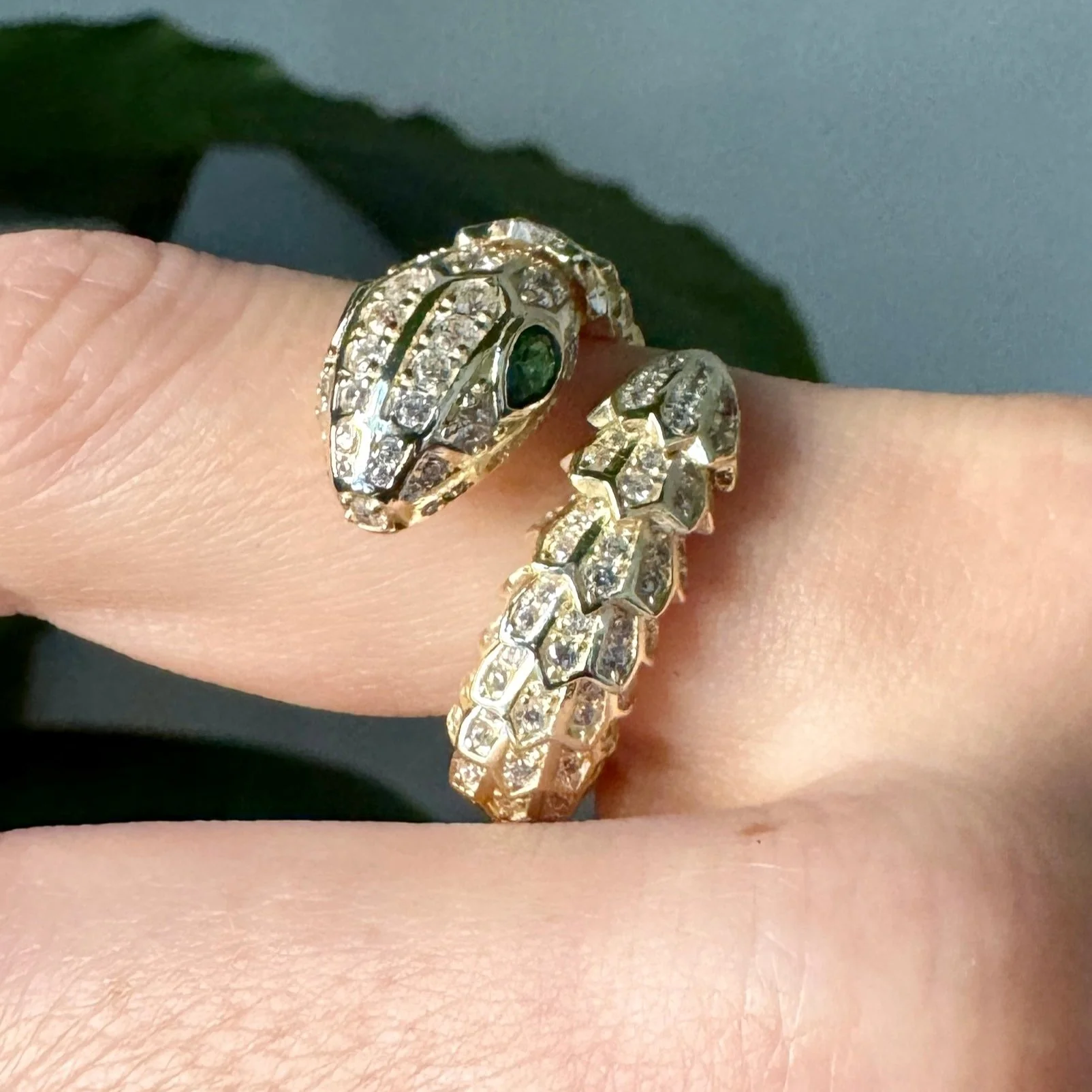 Gold Over Sterling Snake Ring Size 6, 7, 8 - Image 3