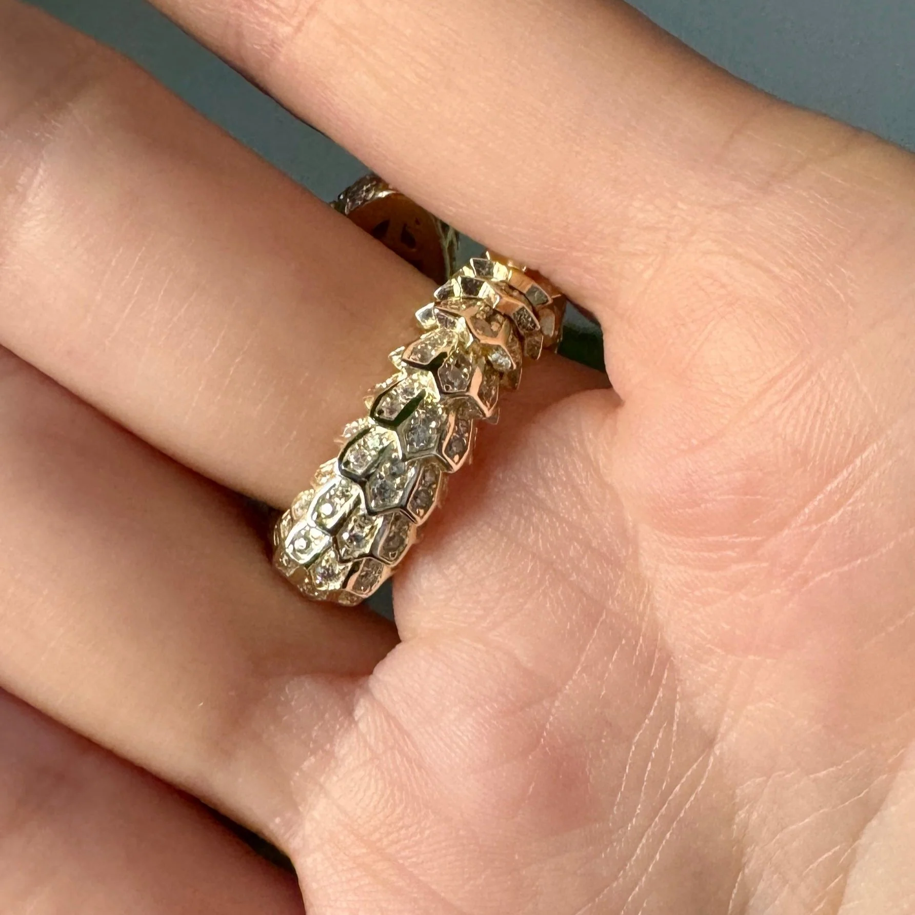 Gold Over Sterling Snake Ring Size 6, 7, 8 - Image 4