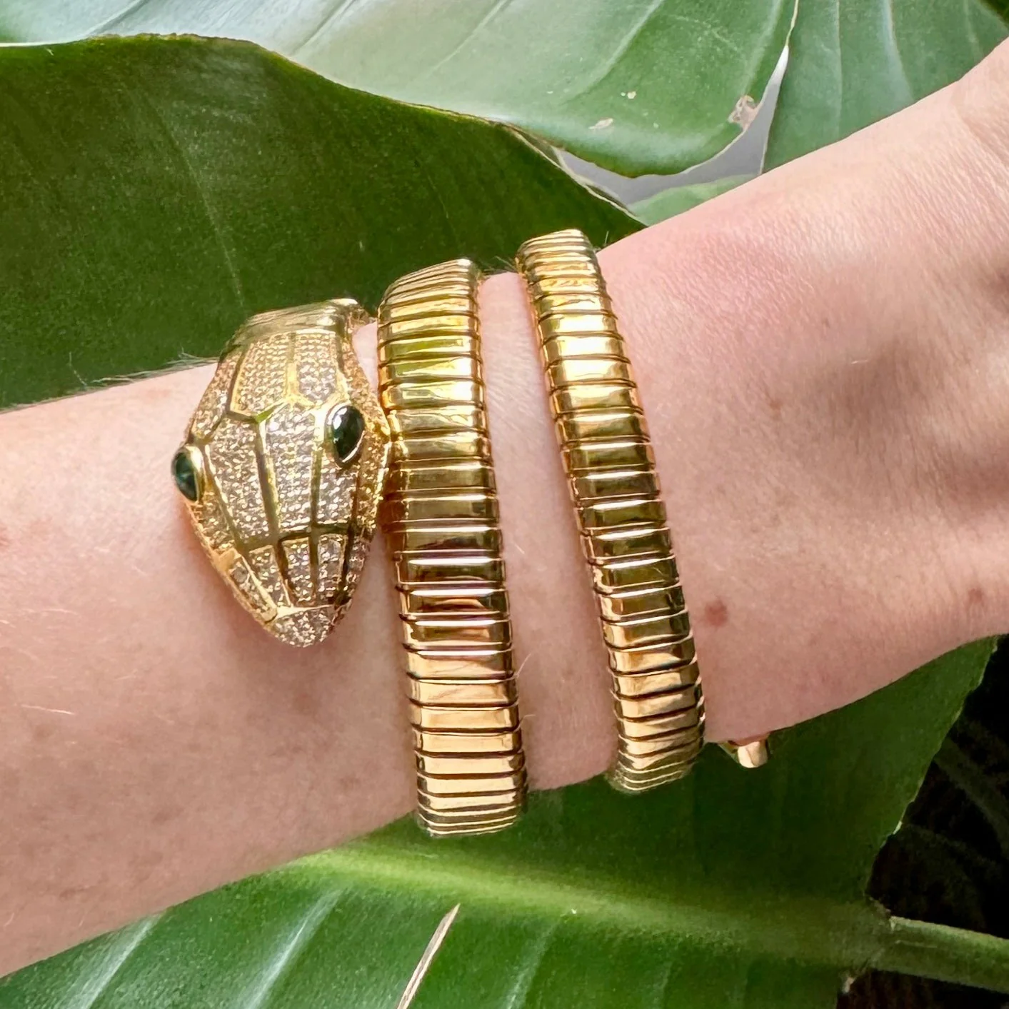 Gold Snake Wrap Bracelet - Image 2