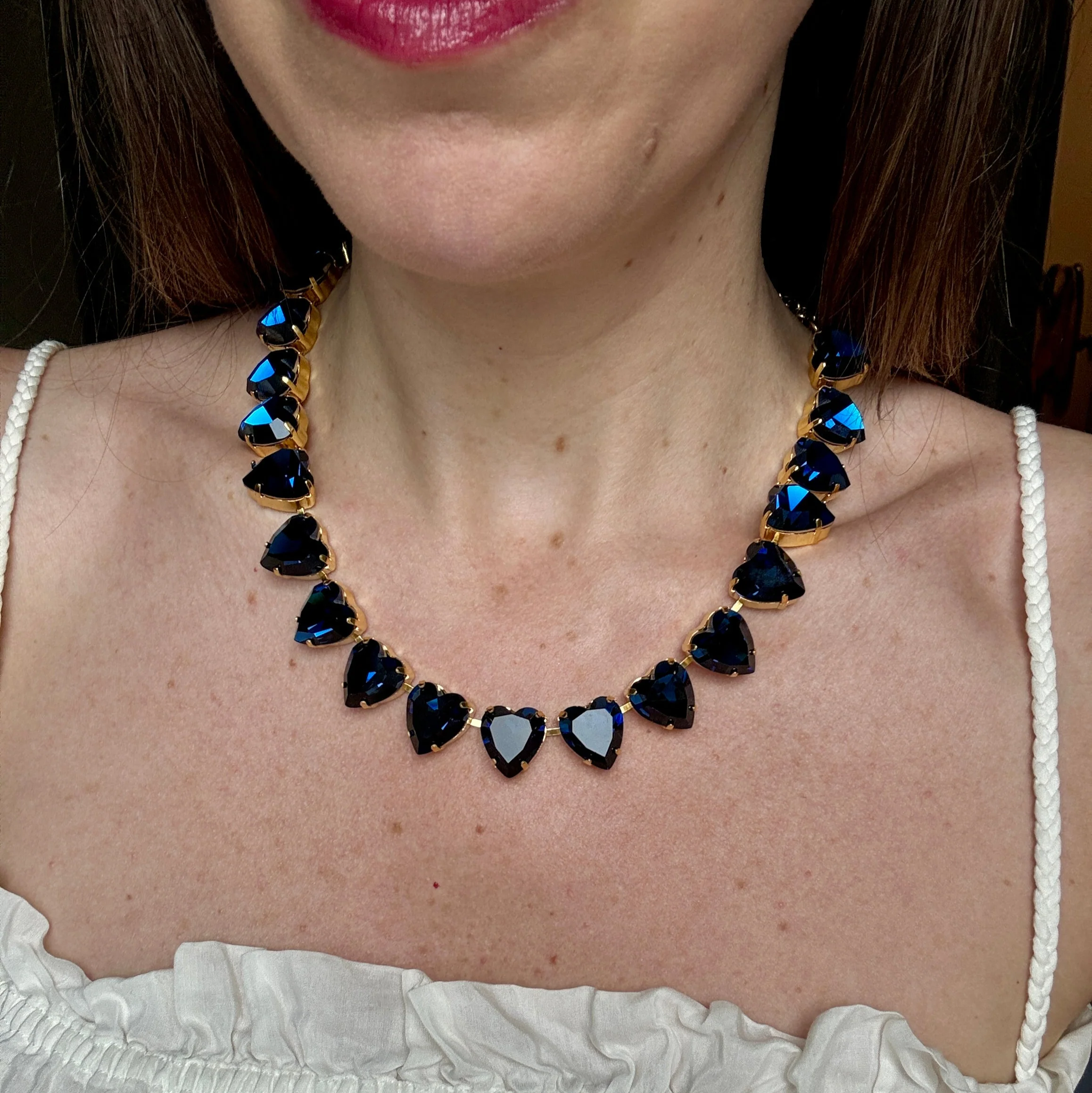 Grace Dark Blue Heart Necklace - Image 2