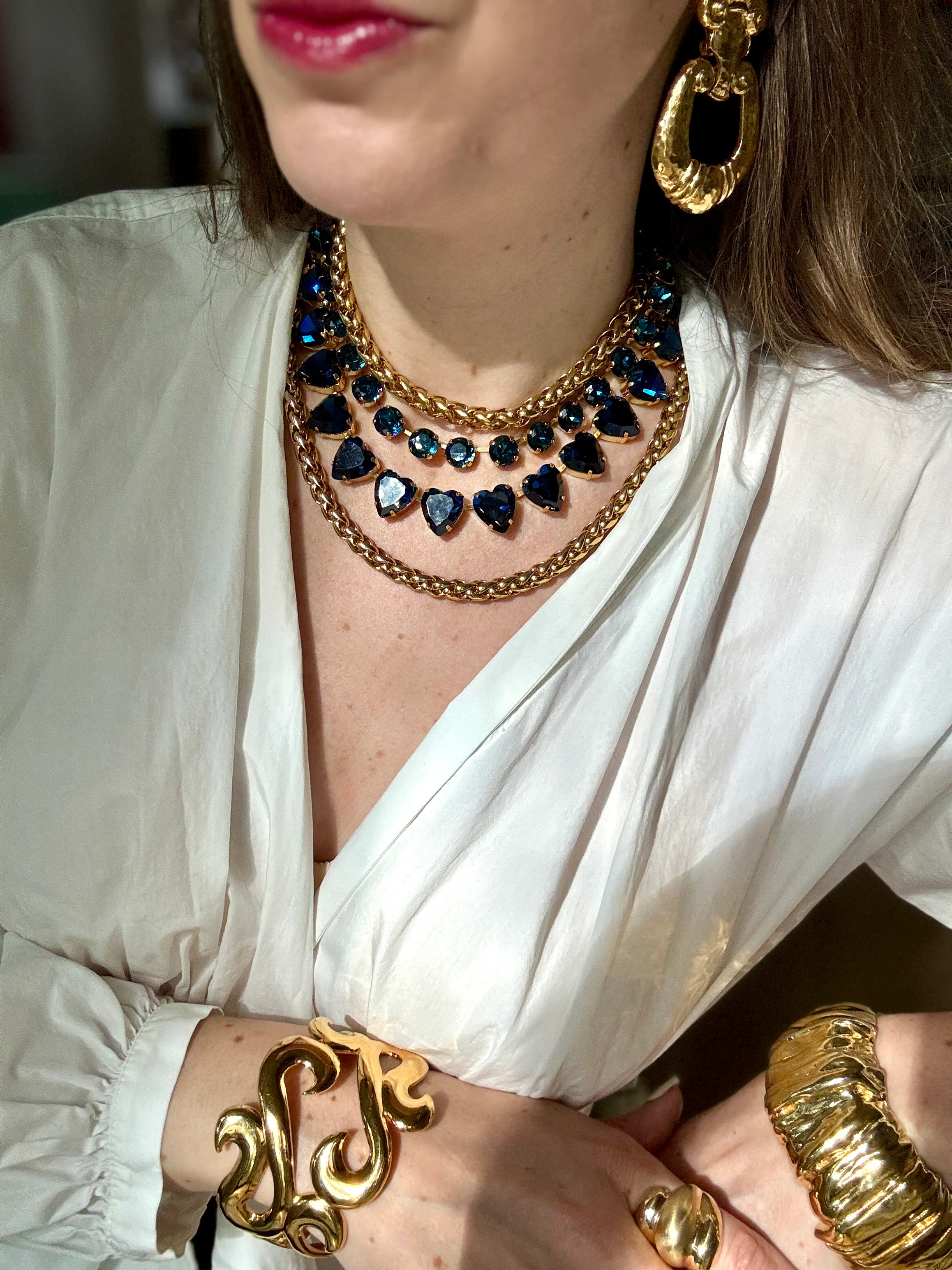 Grace Dark Blue Heart Necklace - Image 3