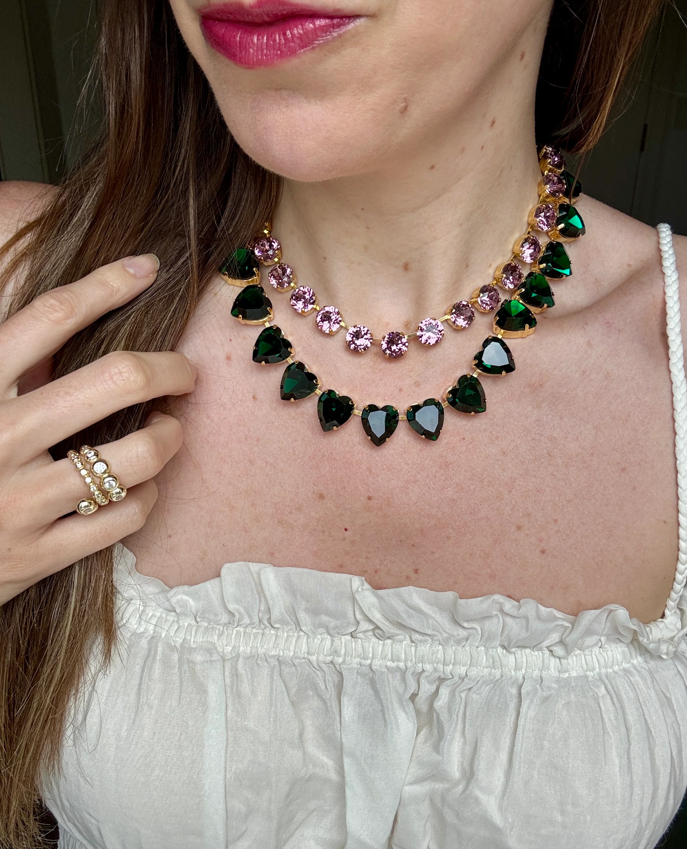 Grace Emerald Green Heart Necklace - Image 3