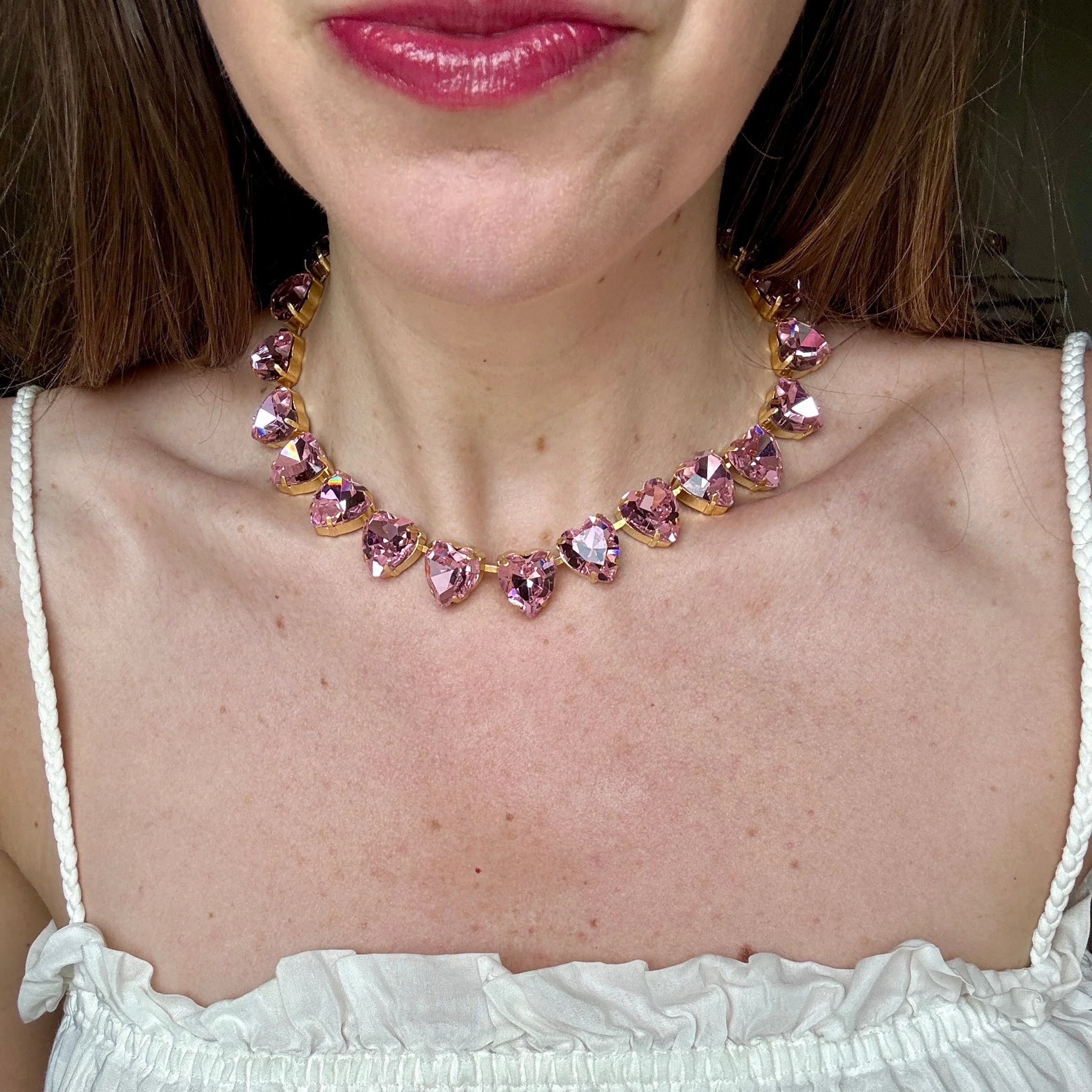 Grace Pink Heart Necklace - Image 2