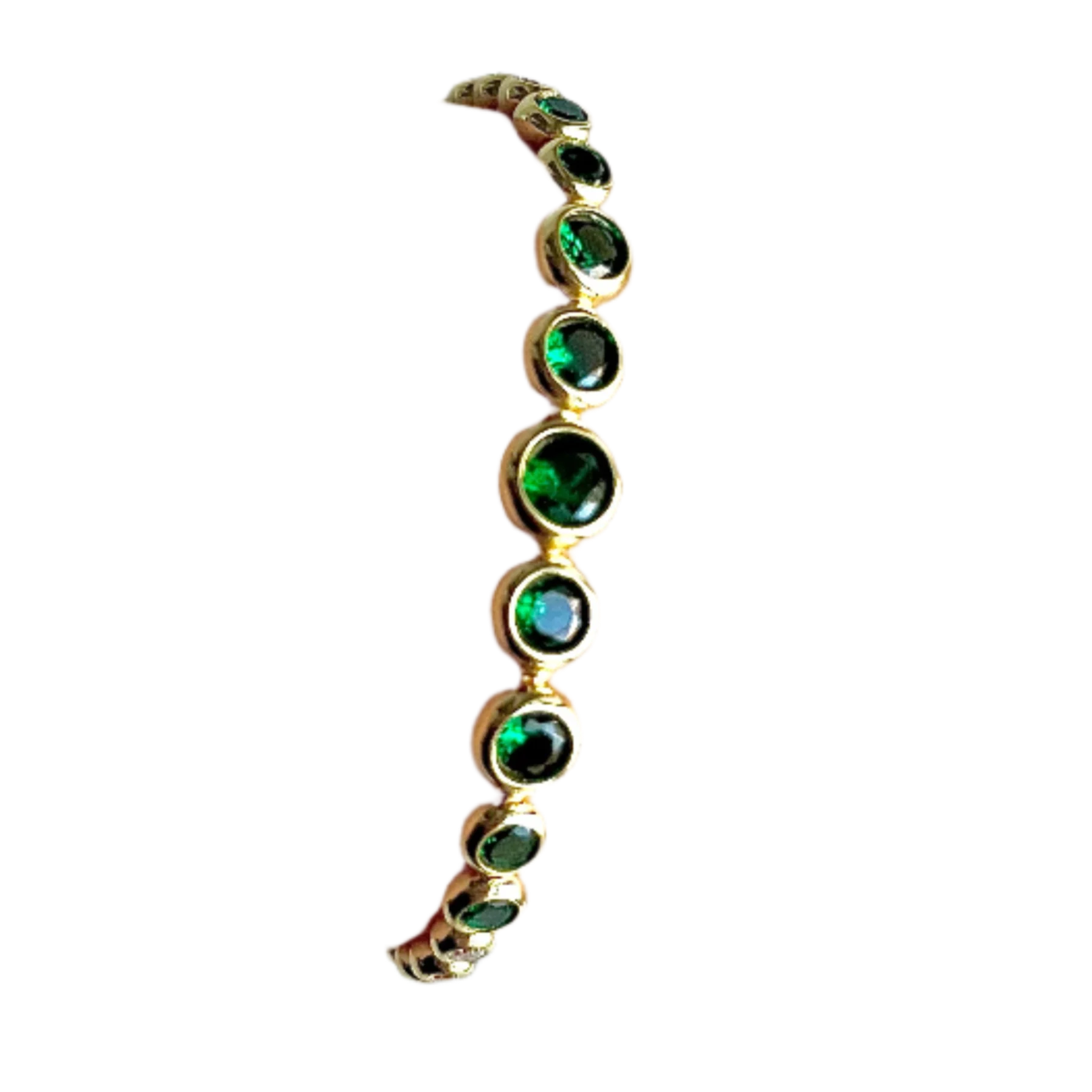 Green Crystal Bezel Tennis Bracelet