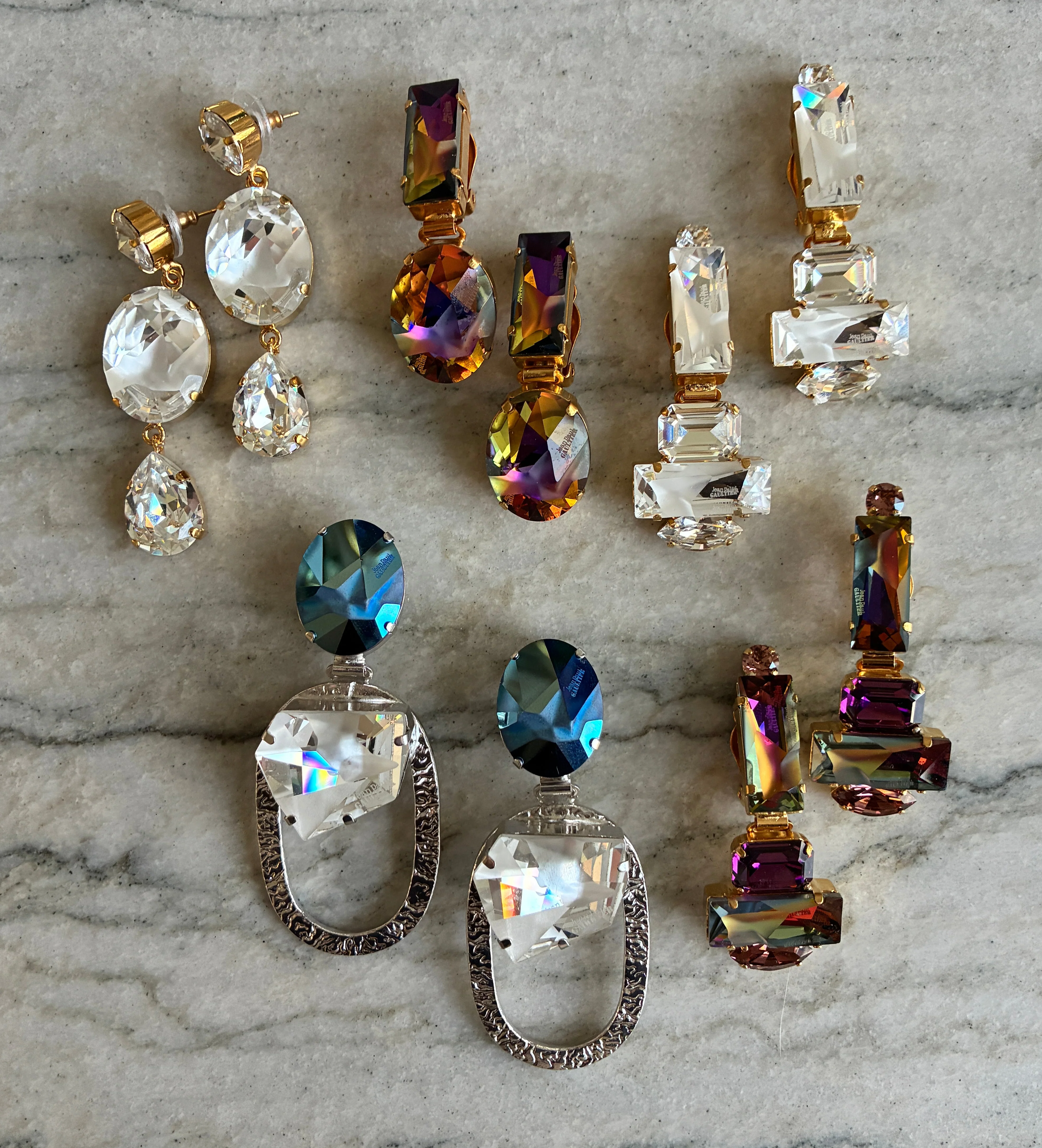 Jean Paul Gautier Volcano Baguette + Oval Earrings - Image 3