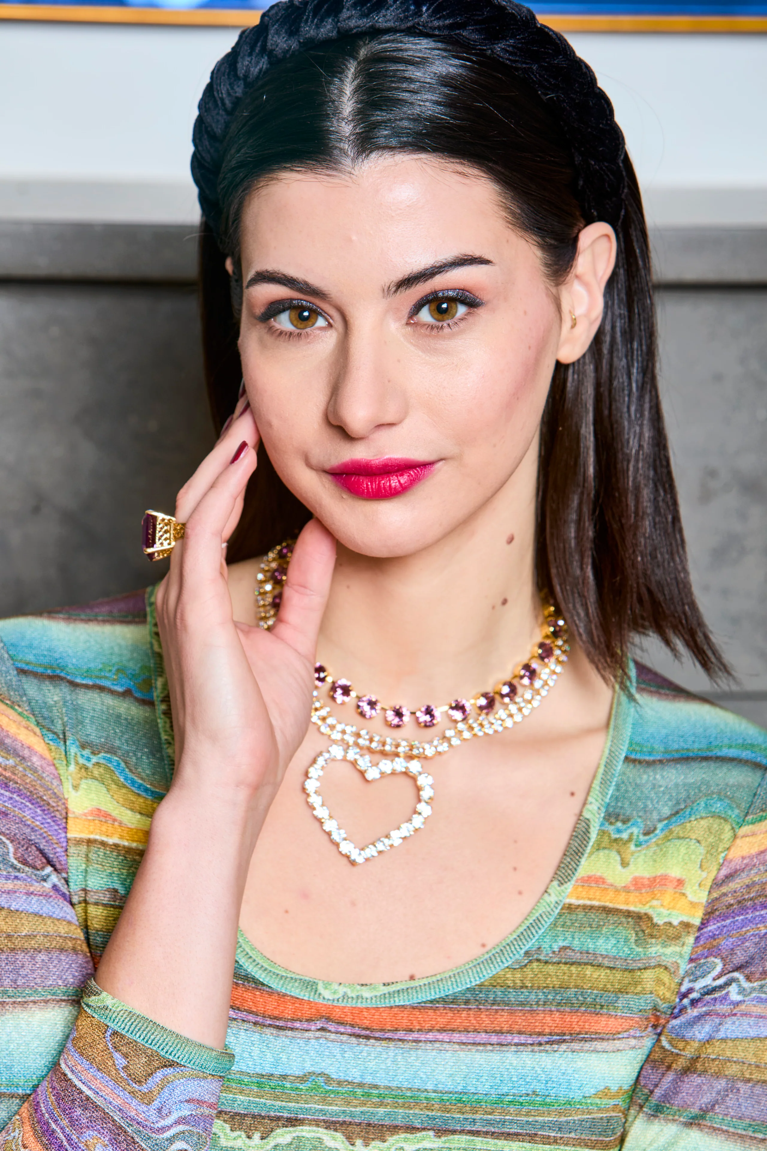 Daphne Lavender Crystal Riviera Necklace - Image 3
