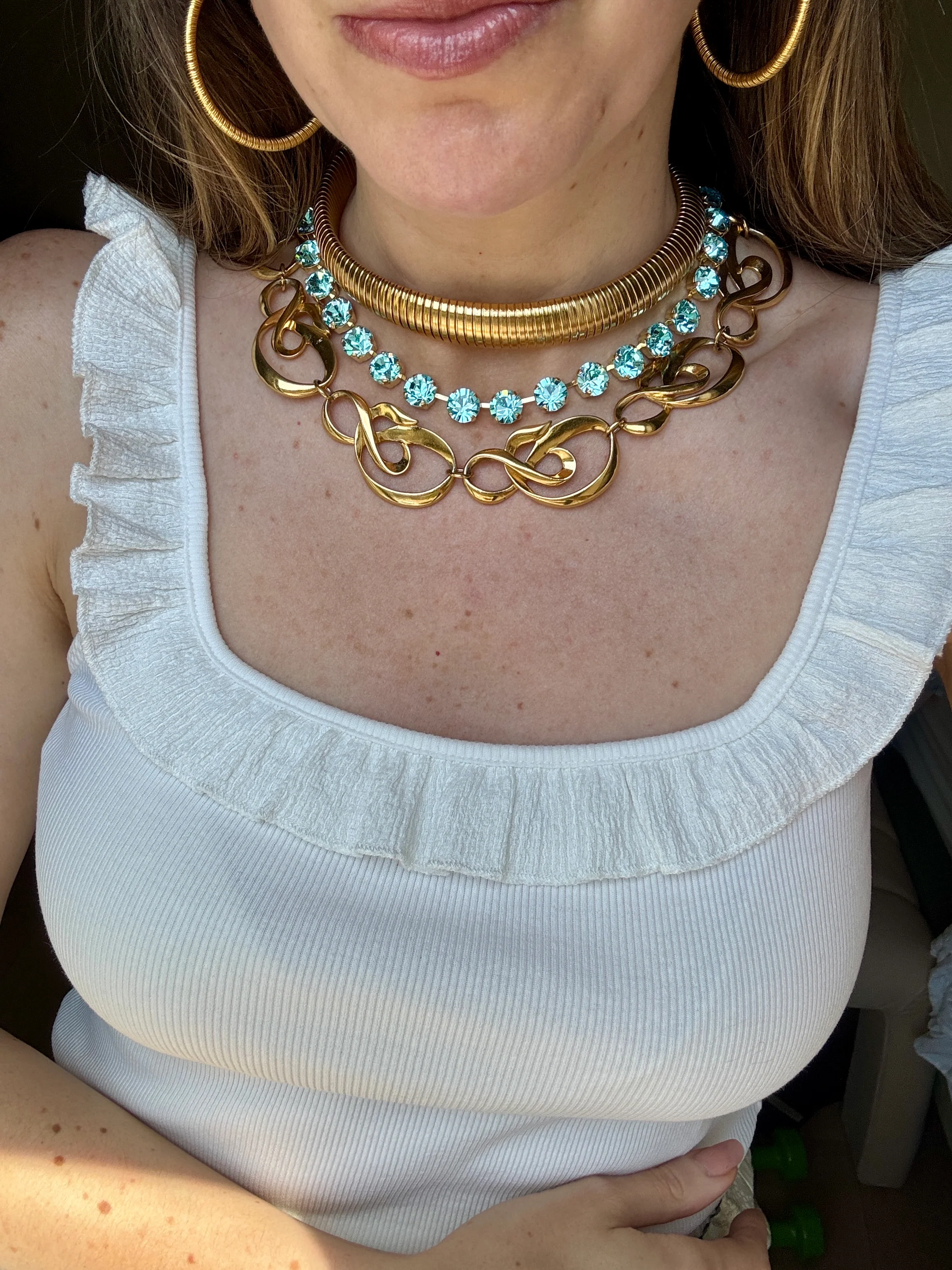 Daphne  Aqua Crystal Riviera Necklace - Image 3