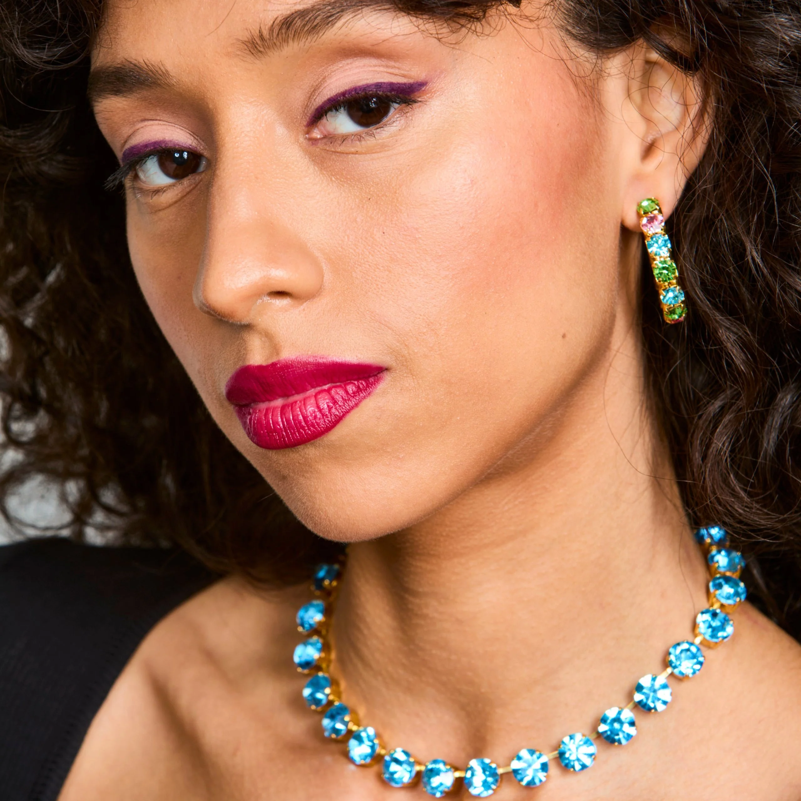 Daphne  Aqua Crystal Riviera Necklace - Image 6