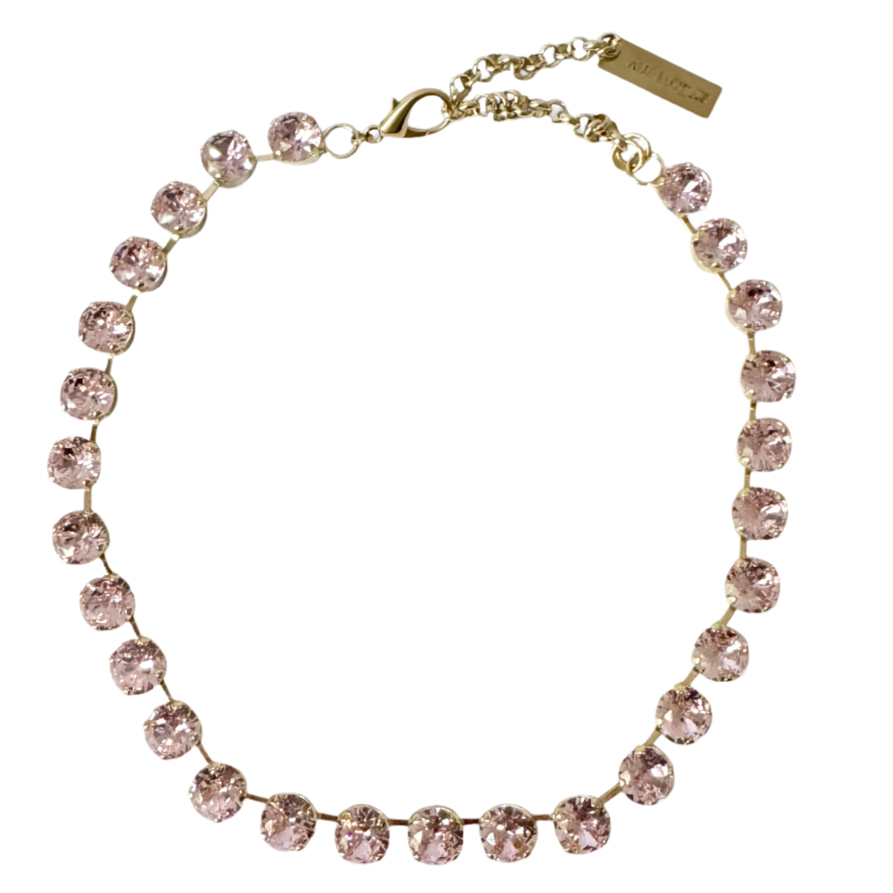 Daphne Pink Crystal Riviera Necklace - Image 4
