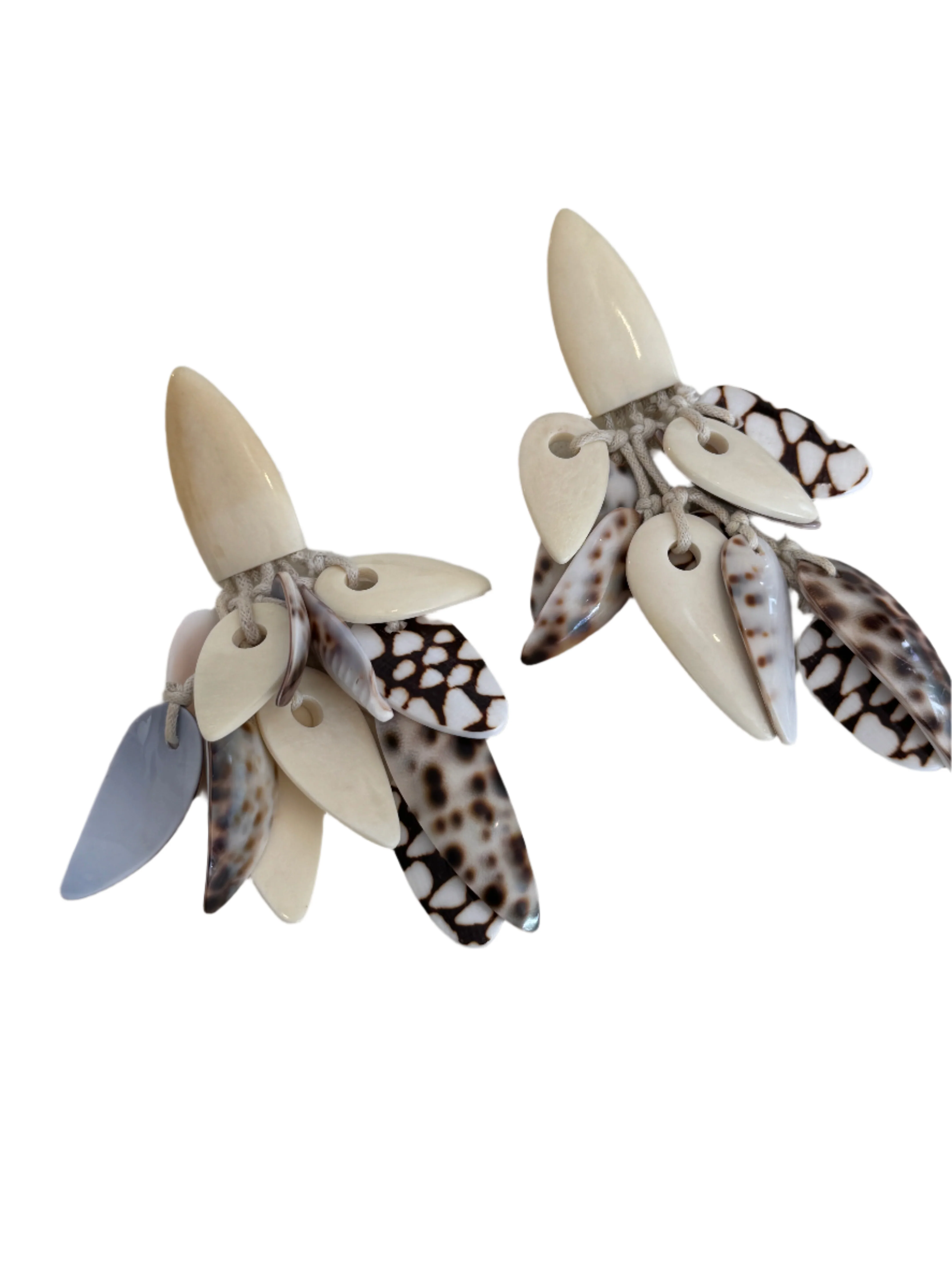Monies Couture Polished Shell and Horn Statement Earrings - Image 5