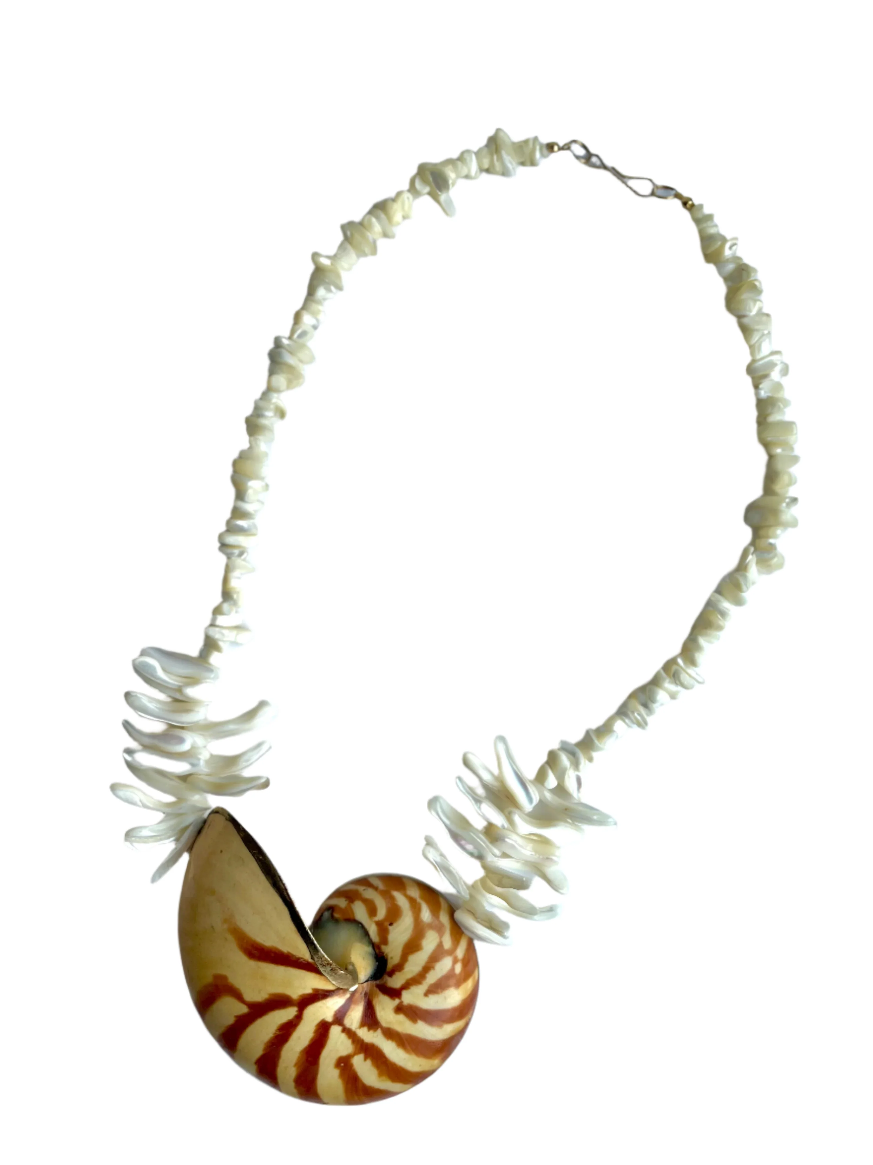 Fabulous Huge Nautilus Shell Statement Necklace - Image 3