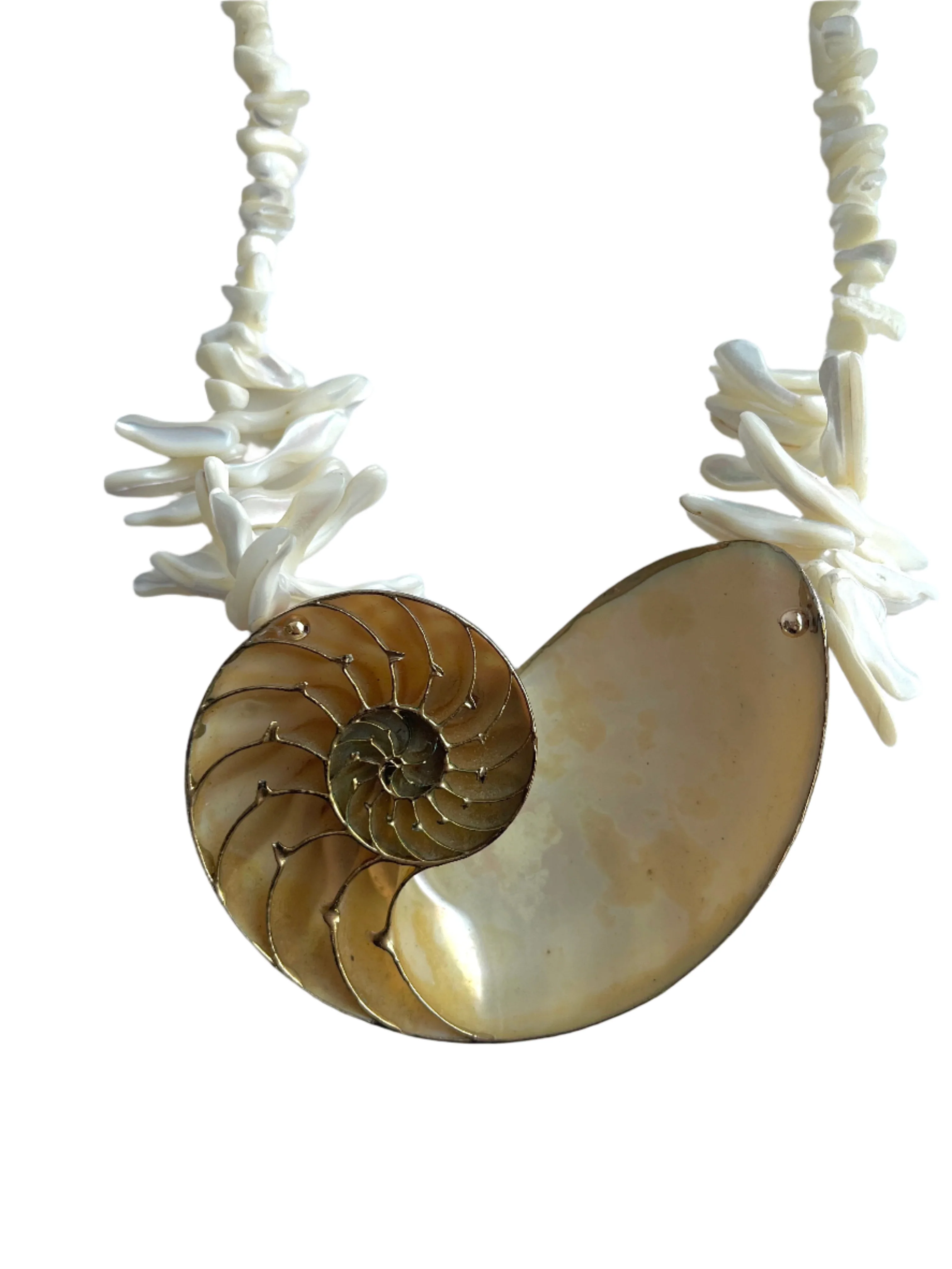 Fabulous Huge Nautilus Shell Statement Necklace - Image 4