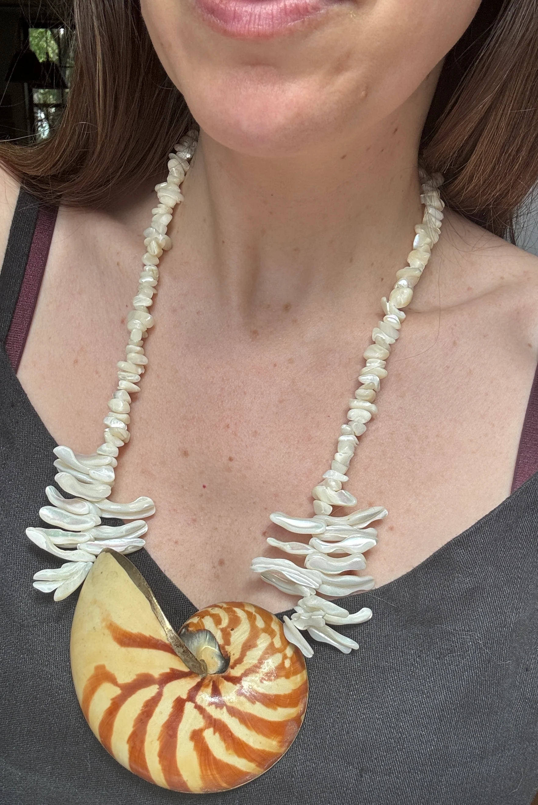Fabulous Huge Nautilus Shell Statement Necklace - Image 5