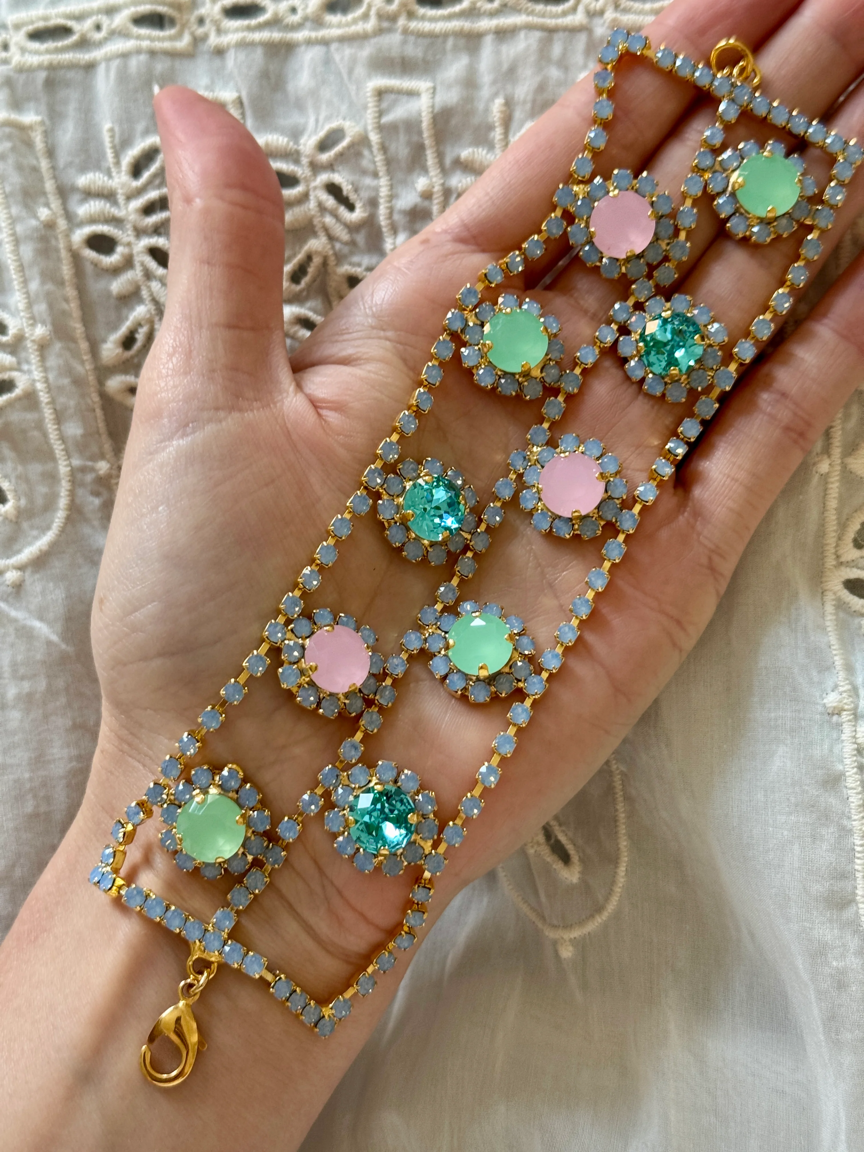 Kate Pastel Crystal Flower Bracelet - Image 3