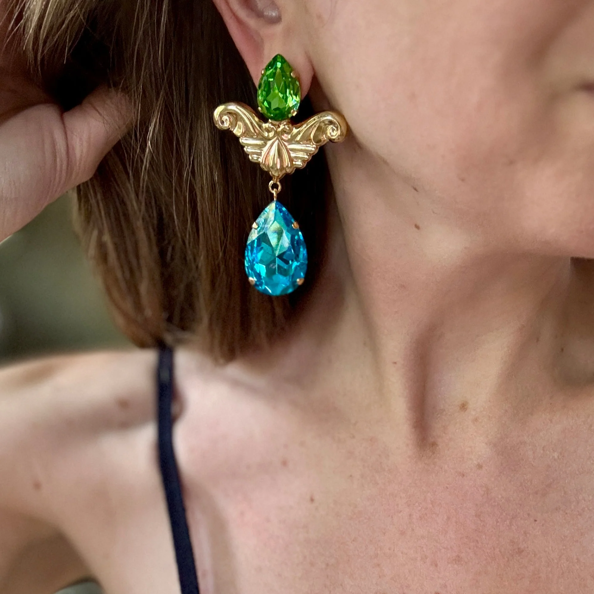 Juliette Aqua Earrings - Image 2