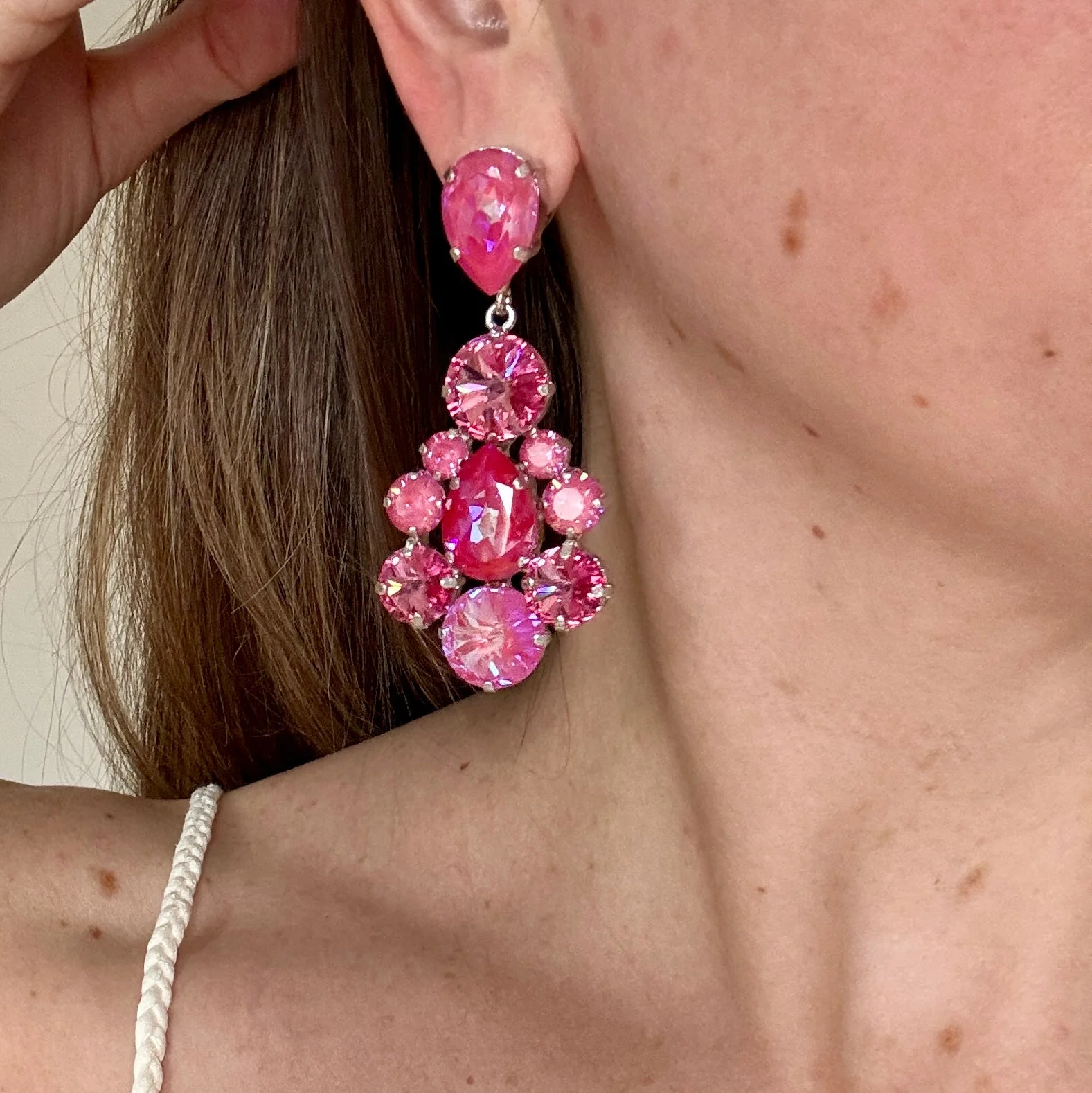 Barbie Pink Shimmer  Earrings - Image 2