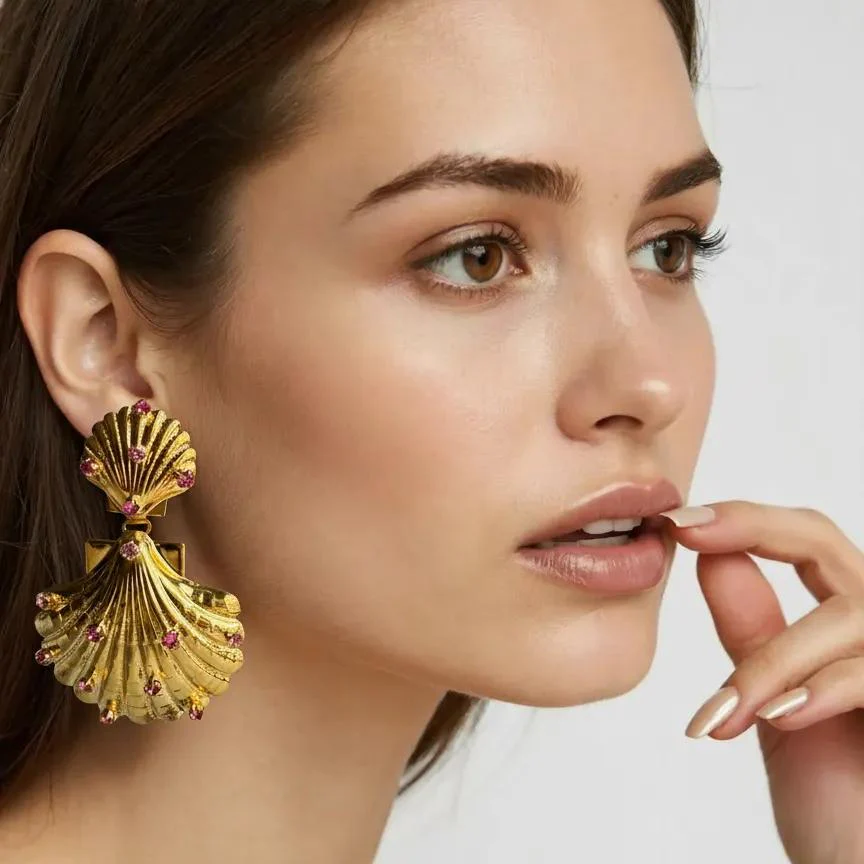 Gigi Pink Shell Earrings - Image 2