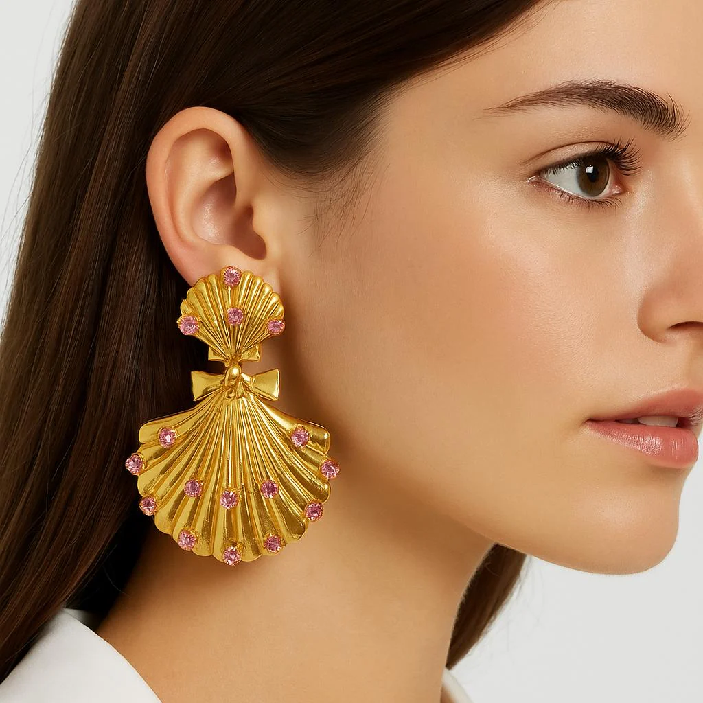 Gigi Pink Shell Earrings - Image 3