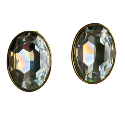 Perfect Vintage Oval Crystal Earrings