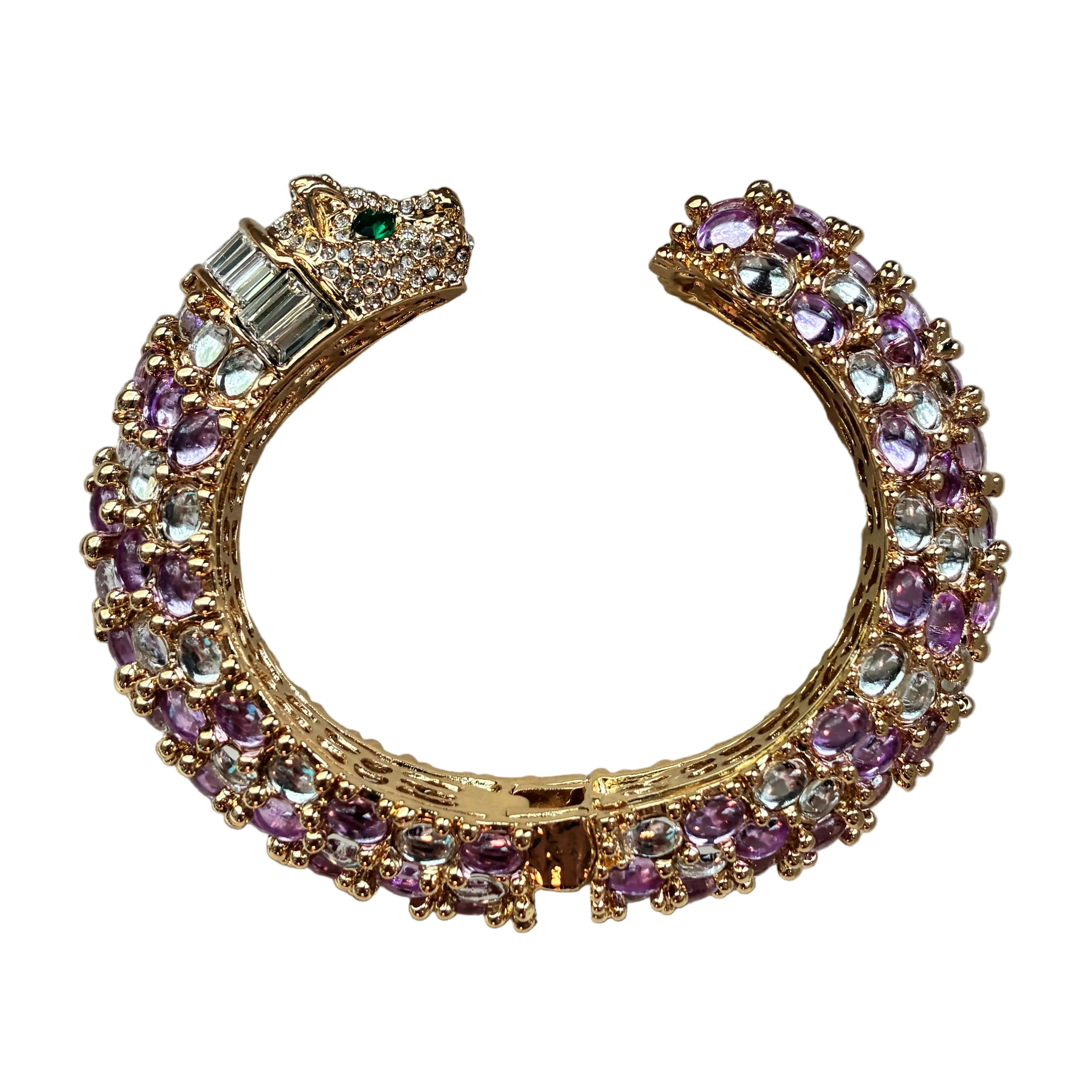 Purple & Clear Jewel Panther Bracelet