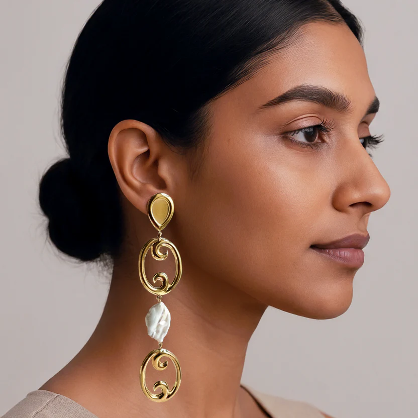 Serena Baroque Pearl Earrings - Image 2